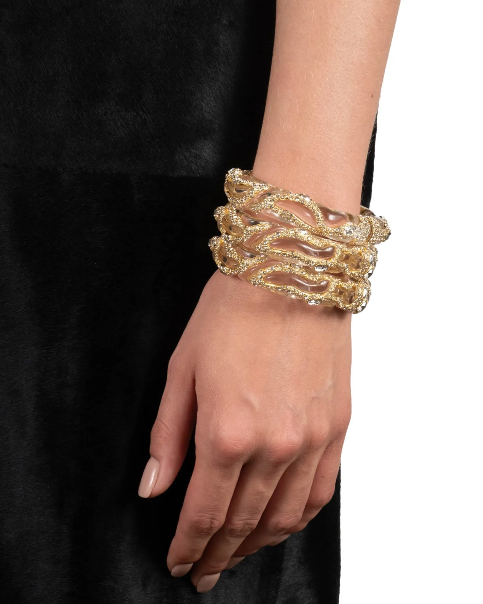 Liquid Lucite Crystal Pave Hinge Bracelet- Clear sold by Alexis Bittar product image thumbnail 2