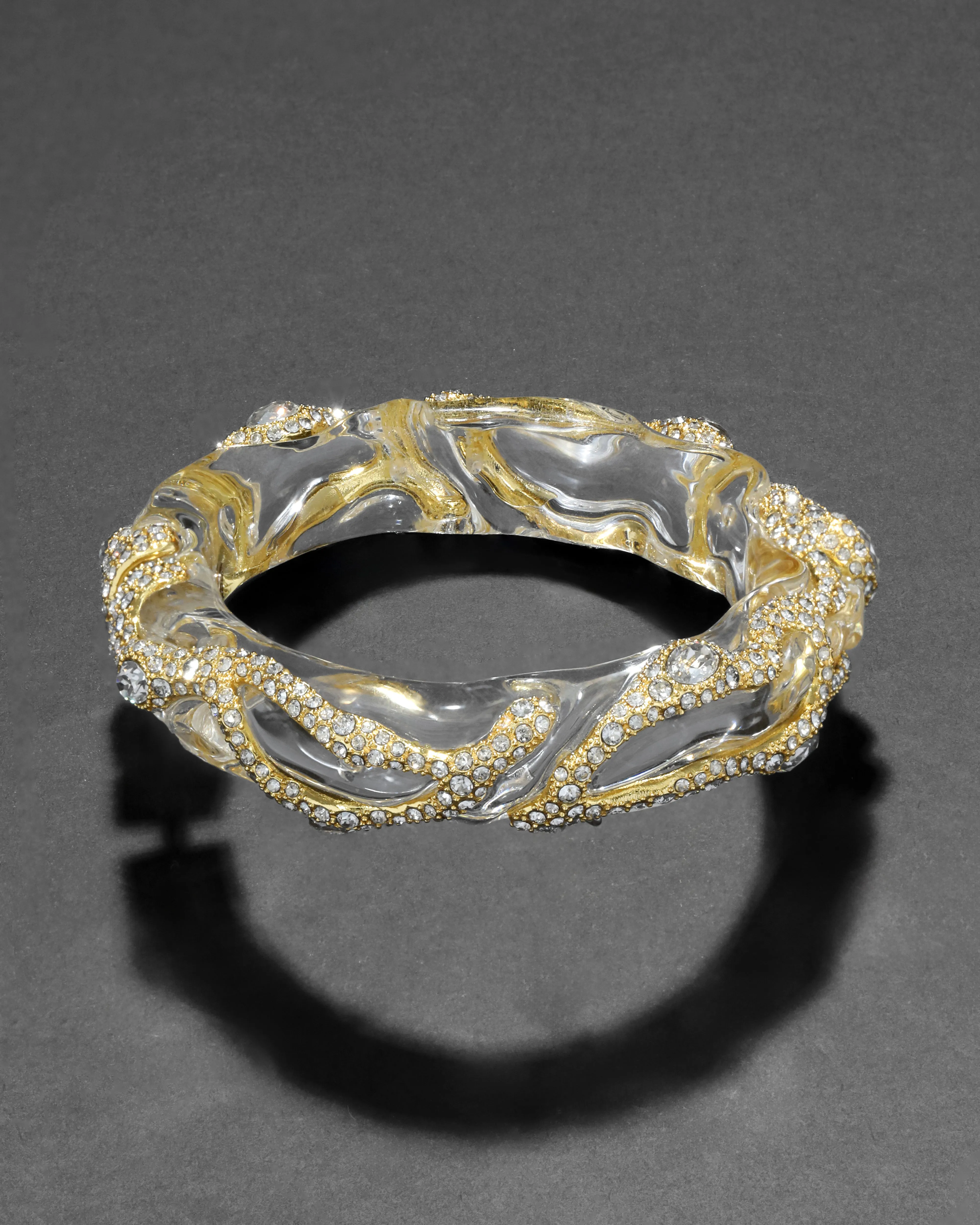 Liquid Lucite Crystal Pave Hinge Bracelet- Clear sold by Alexis Bittar product image thumbnail 5