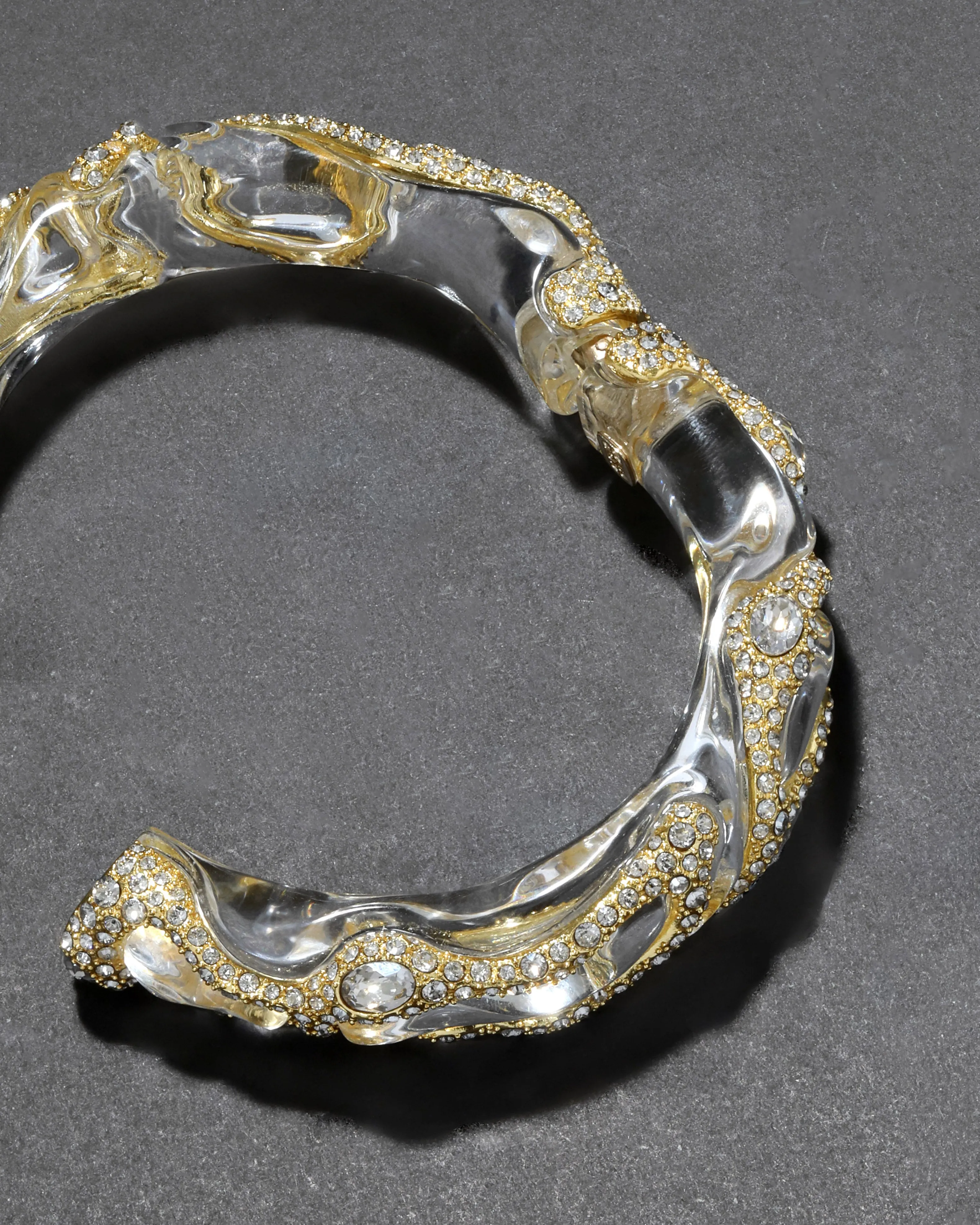 Liquid Lucite Crystal Pave Hinge Bracelet- Clear sold by Alexis Bittar product image thumbnail 4