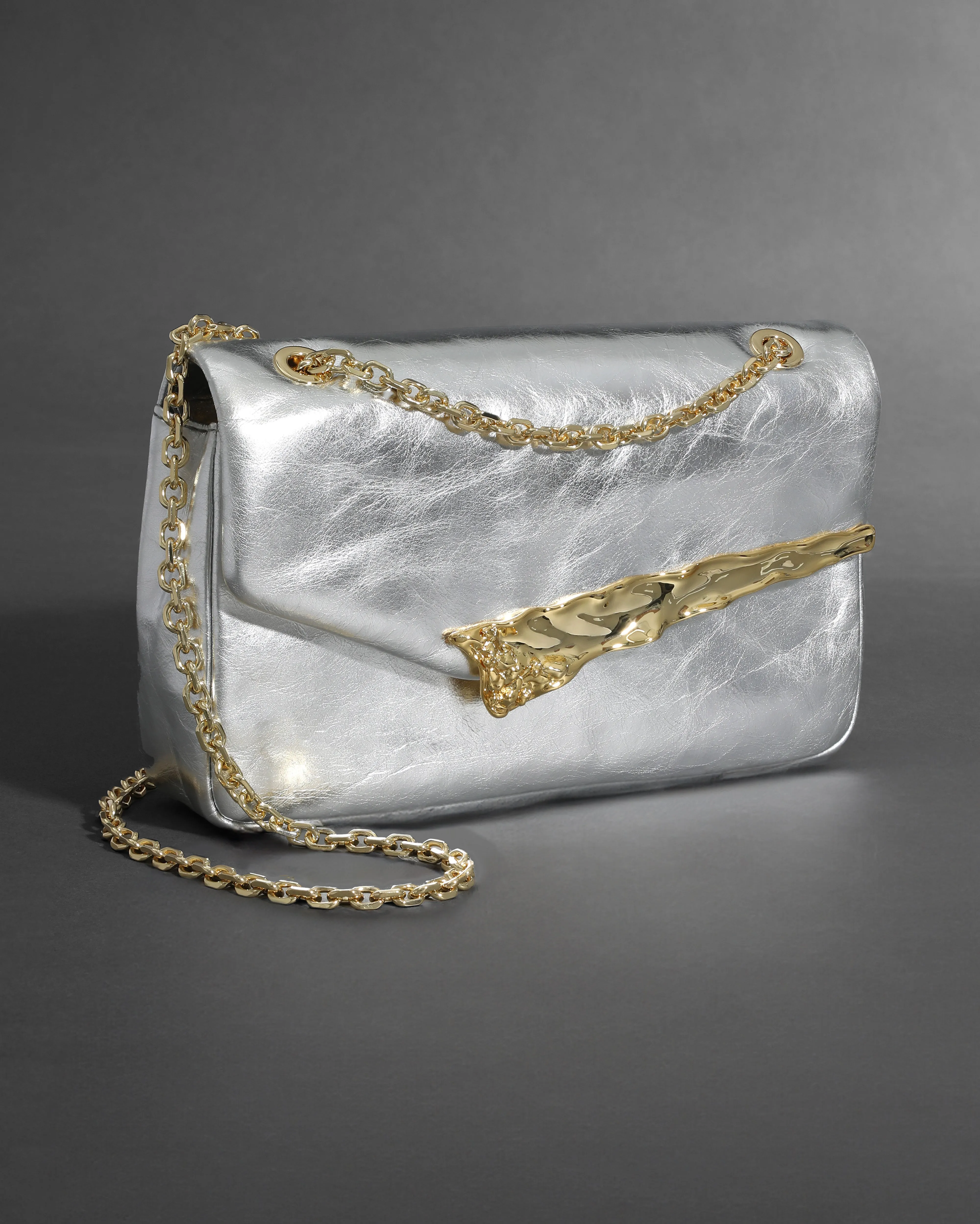 The Angular Shoulder Bag- Silver sold by Alexis Bittar product image thumbnail 4