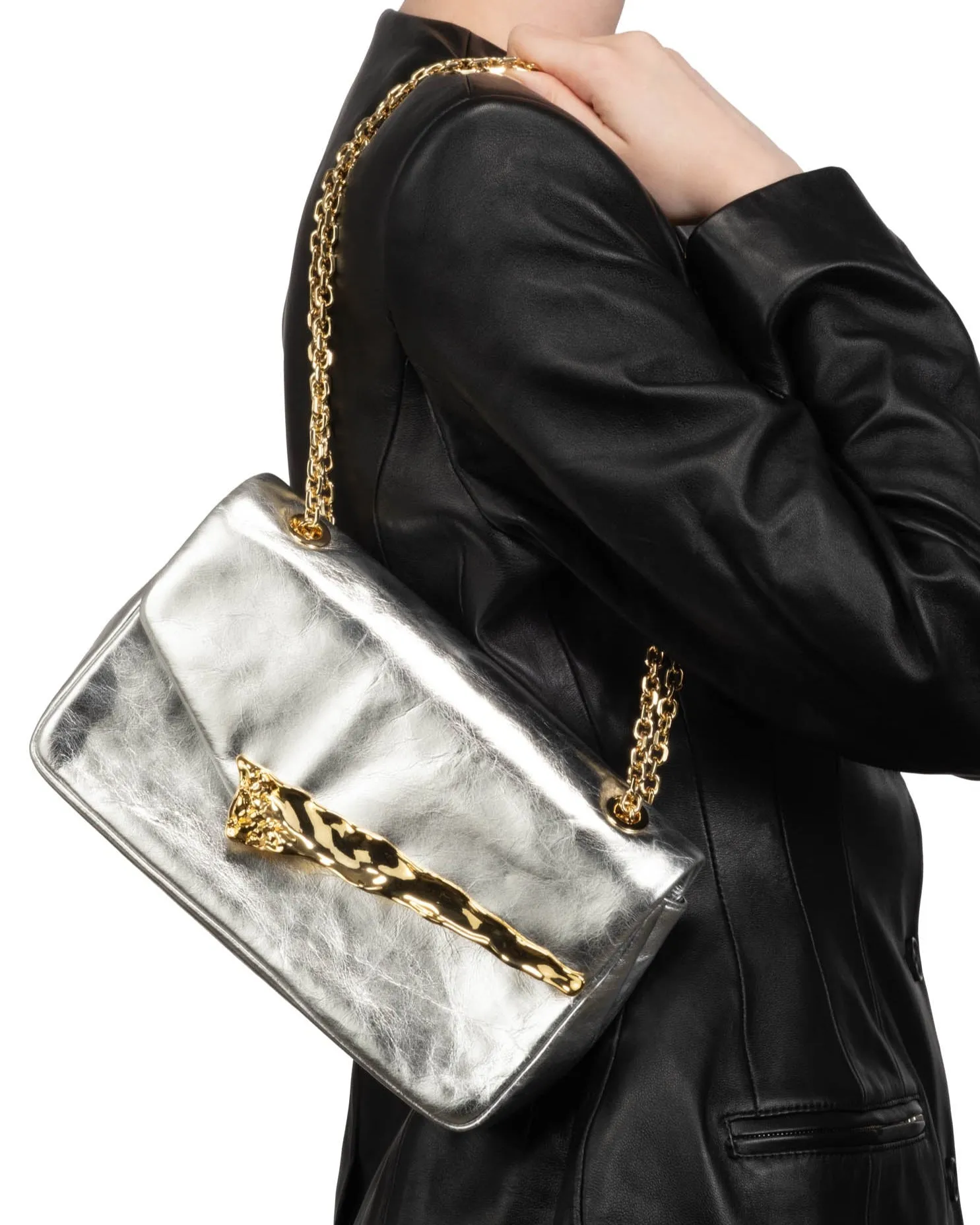 The Angular Shoulder Bag- Silver sold by Alexis Bittar product image thumbnail 2