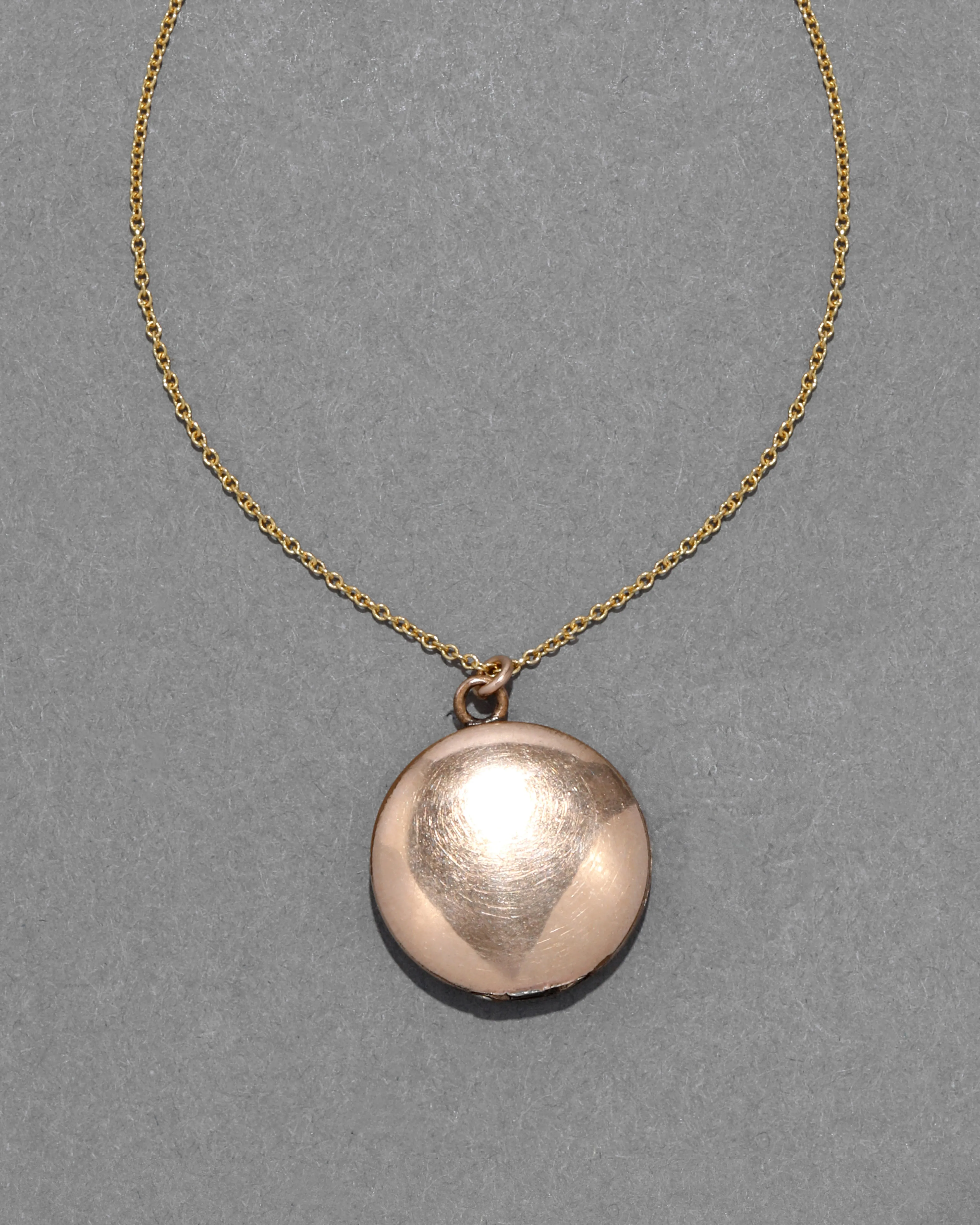 Antique 1800s 14k Gold Filled Round Polished Locket Necklace sold by Alexis Bittar