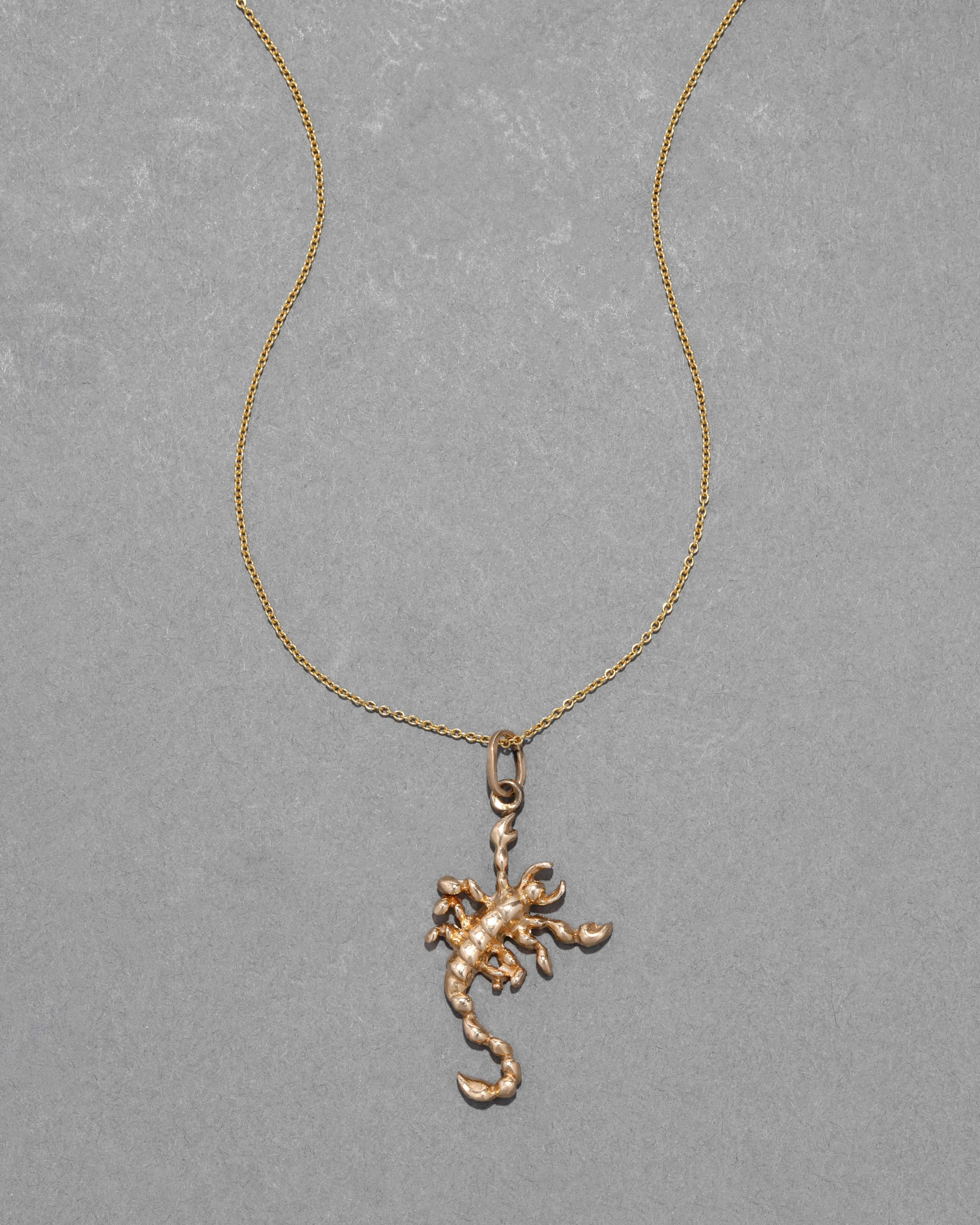 Vintage 1980s 14k Gold Scorpion Pendant Necklace sold by Alexis Bittar