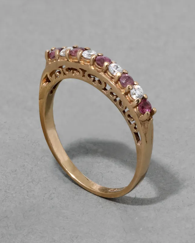 Antique 1920s 9k Gold Diamond & Ruby Ring sold by Alexis Bittar