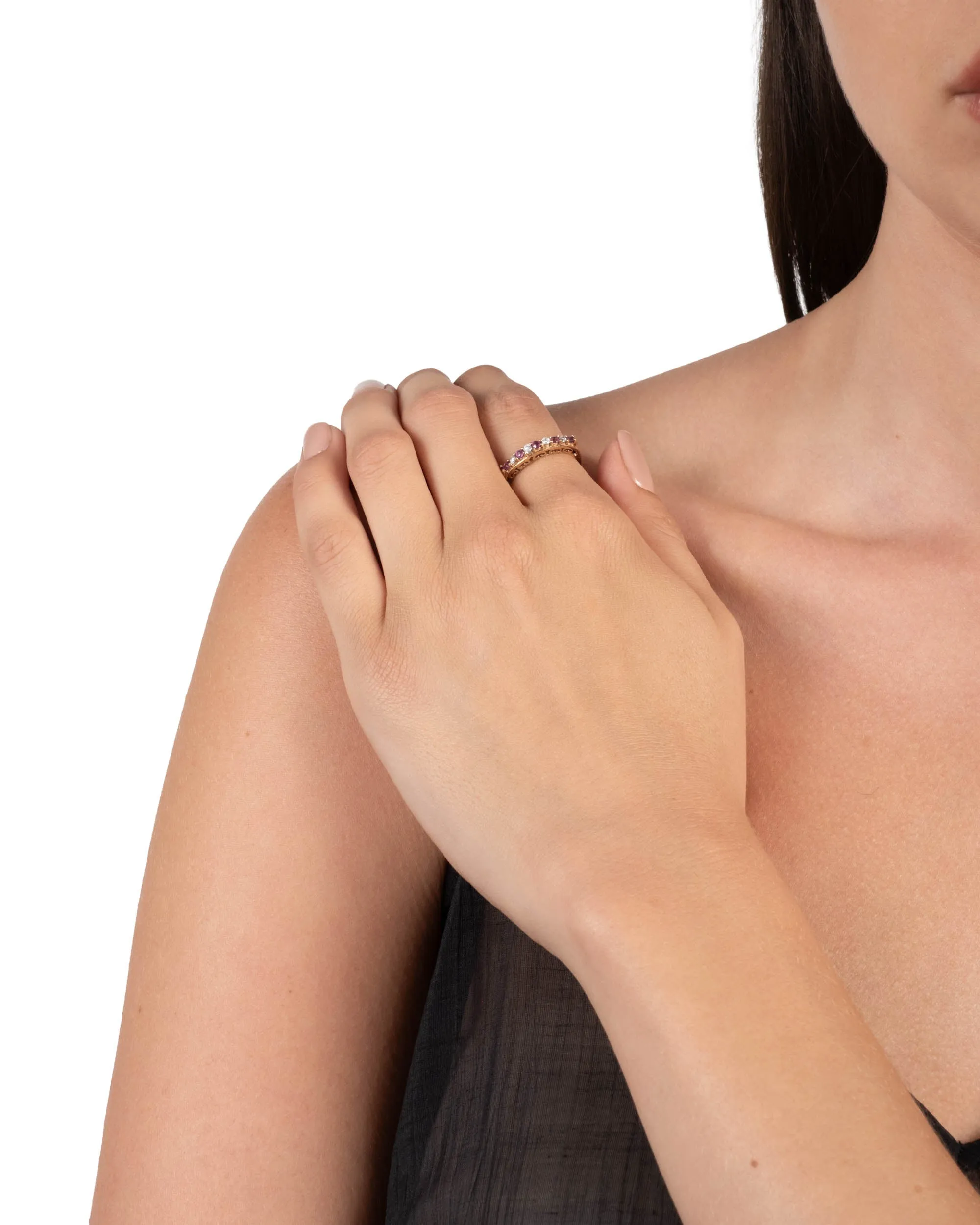 Antique 1920s 9k Gold Diamond & Ruby Ring sold by Alexis Bittar product image thumbnail 2