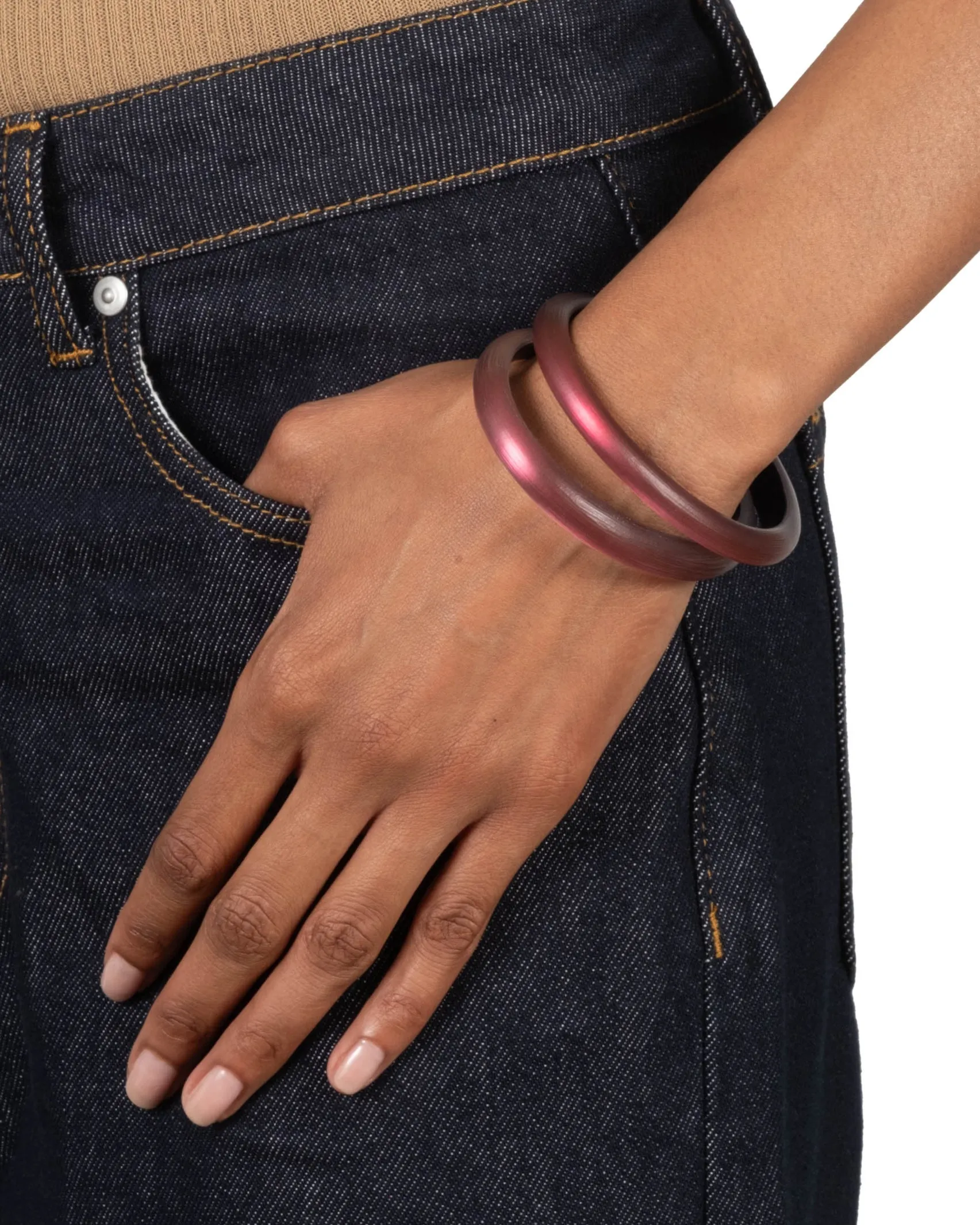 Lucite Skinny Bangle Bracelet- Merlot sold by Alexis Bittar product image thumbnail 2