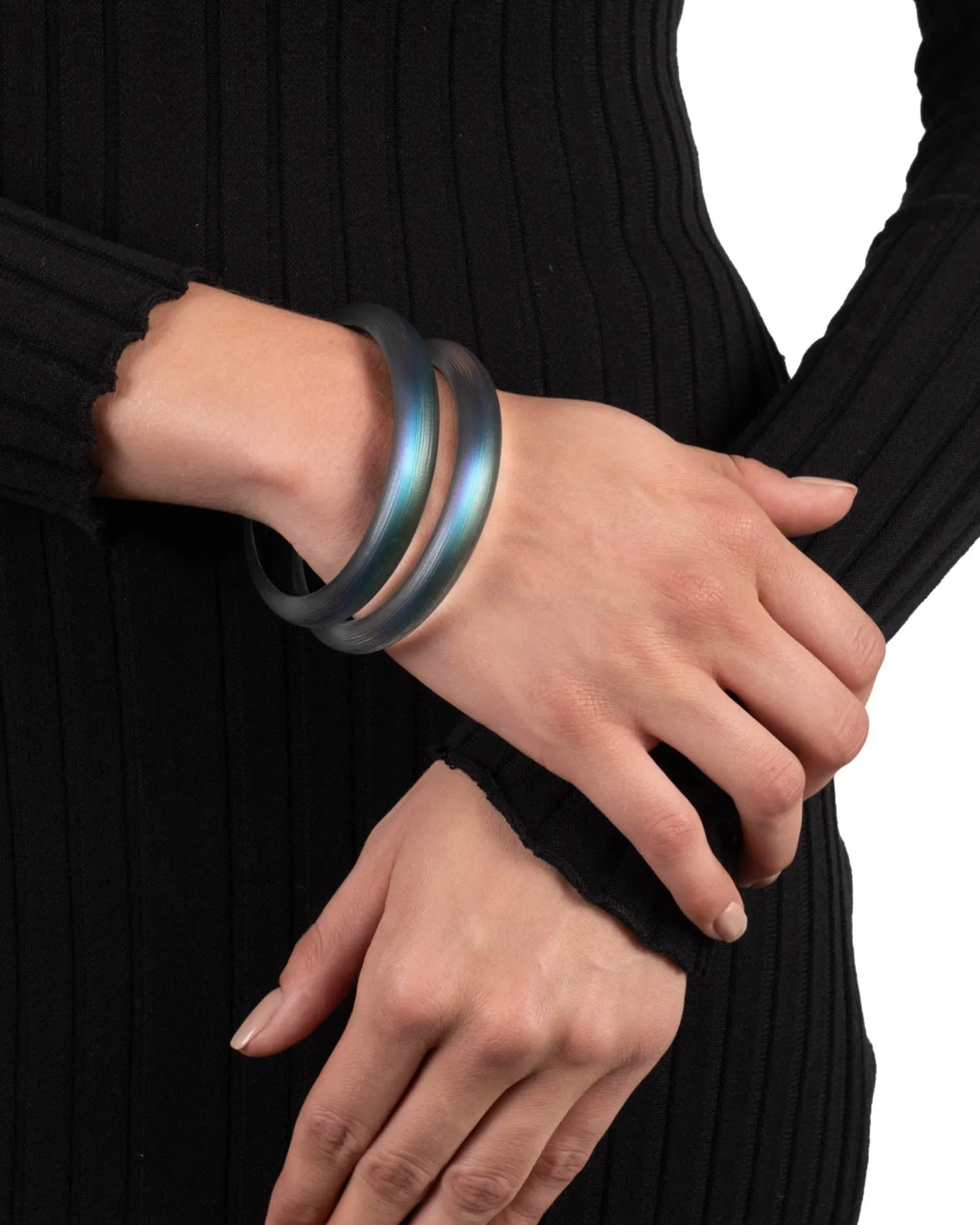 Lucite Skinny Bangle Bracelet- Black Beetle sold by Alexis Bittar product image thumbnail 2