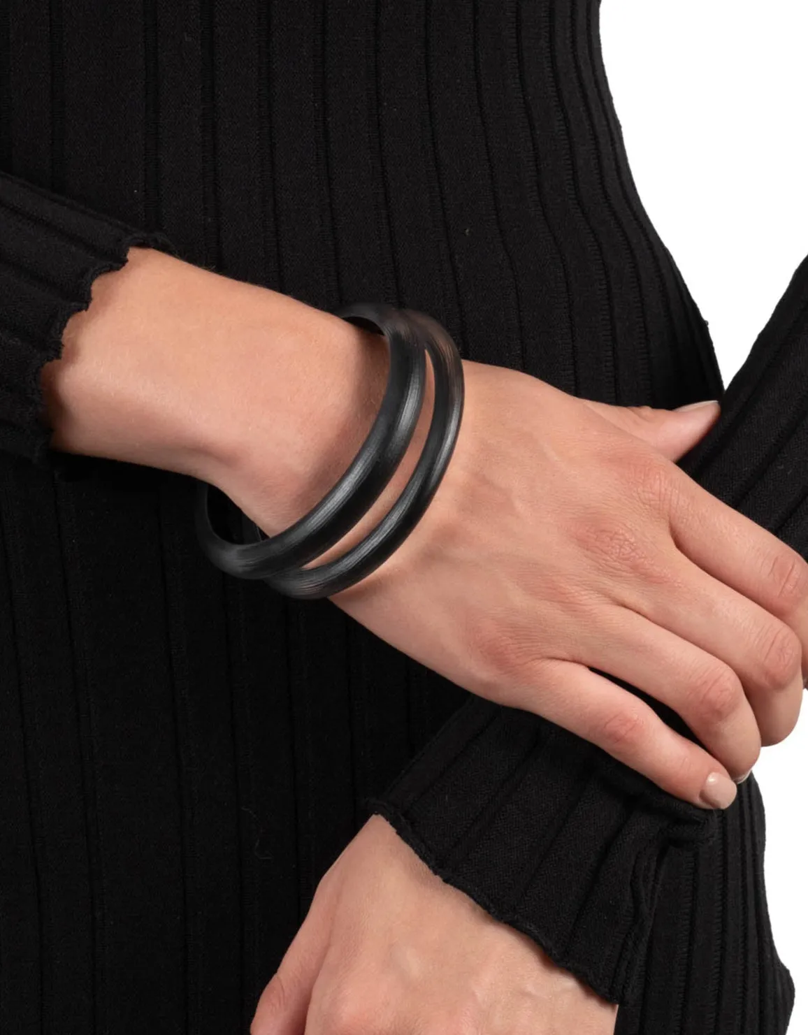 Lucite Skinny Bangle Bracelet- Black sold by Alexis Bittar product image thumbnail 2