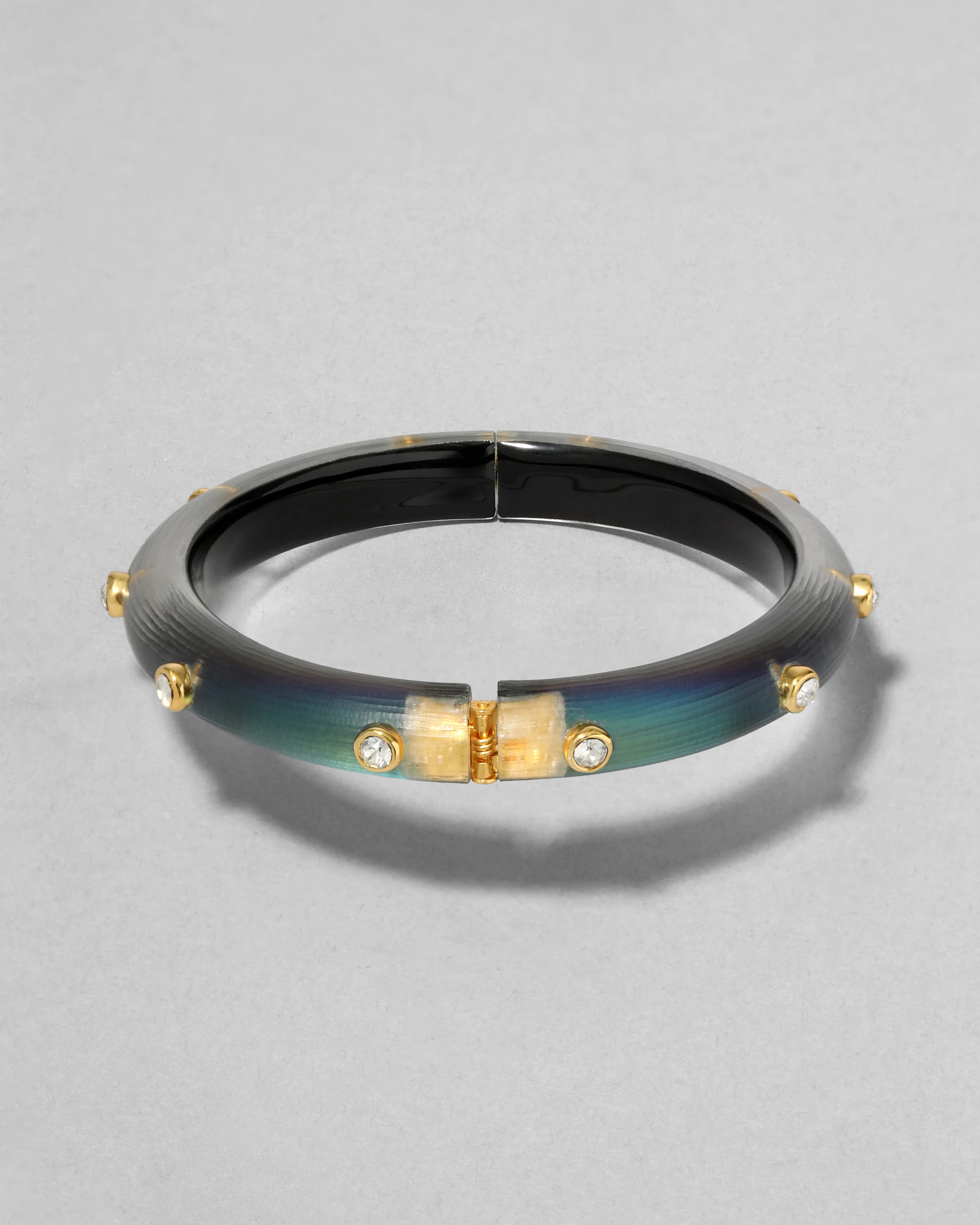 Crystal Studded Lucite Hinge Bracelet- Black Beetle sold by Alexis Bittar product image thumbnail 4