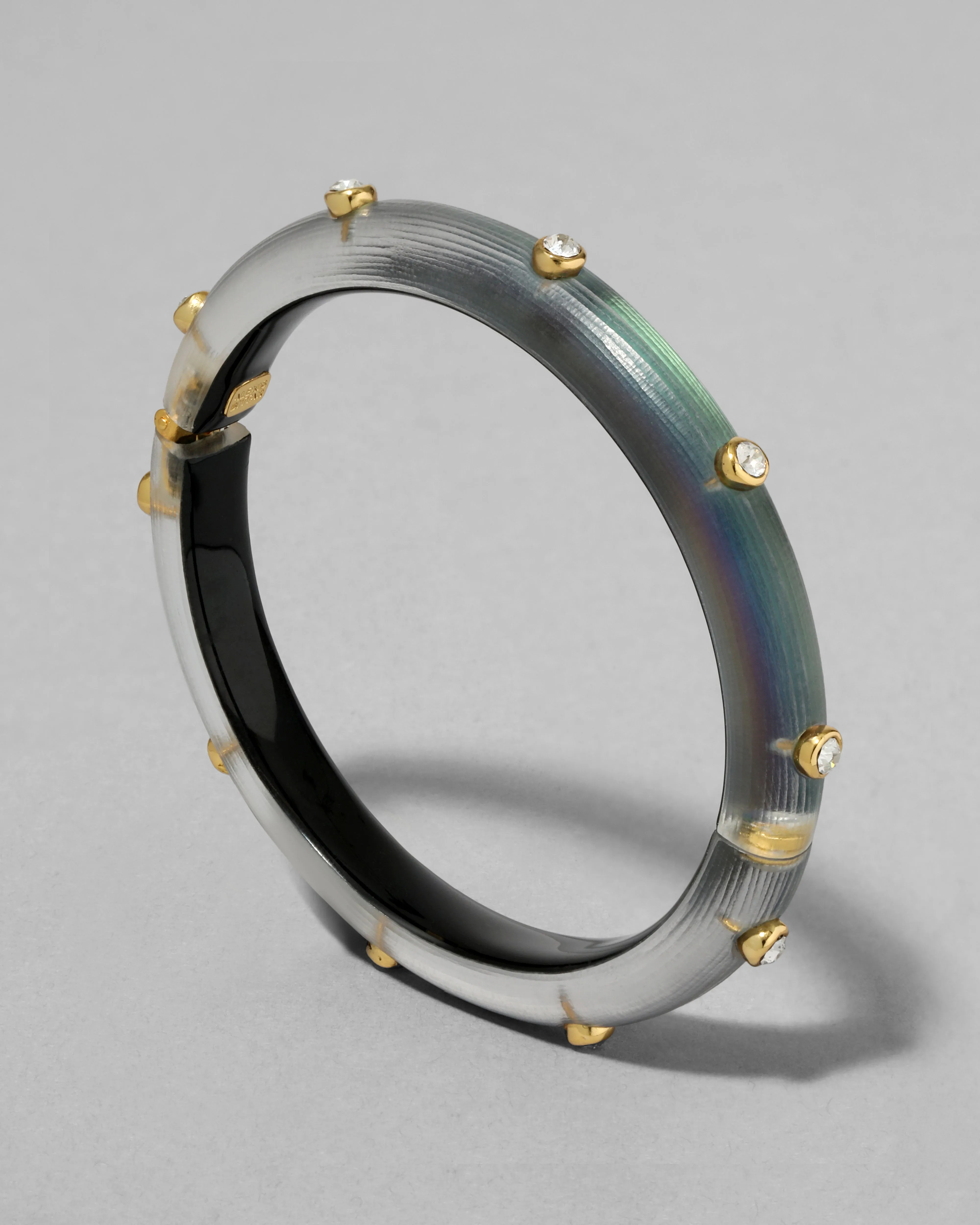 Crystal Studded Lucite Hinge Bracelet- Black Beetle sold by Alexis Bittar product image thumbnail 3