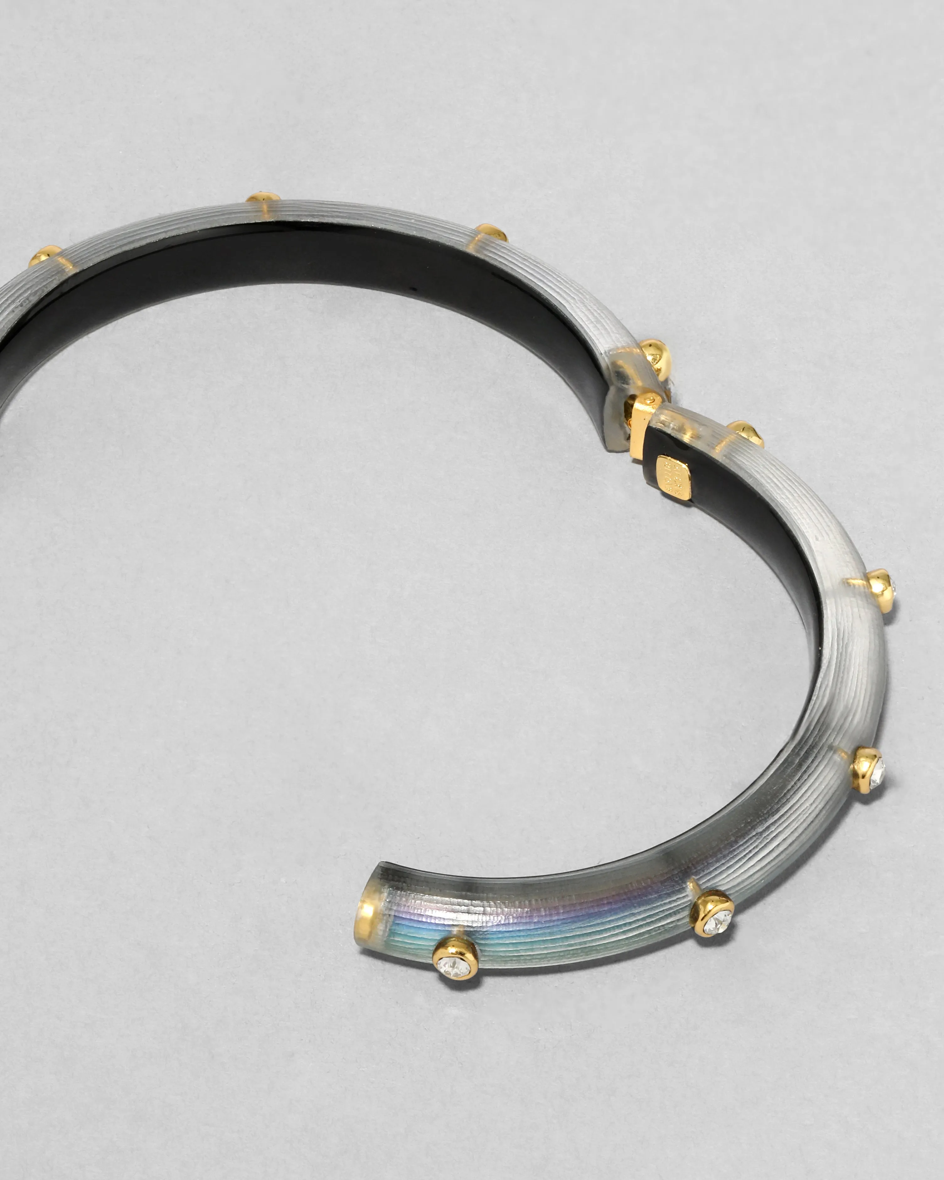Crystal Studded Lucite Hinge Bracelet- Black Beetle sold by Alexis Bittar product image thumbnail 5