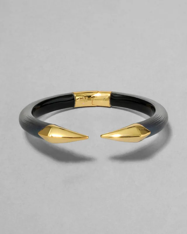 Mirrored Pyramid Brake Hinge Bracelet- Black Beetle sold by Alexis Bittar