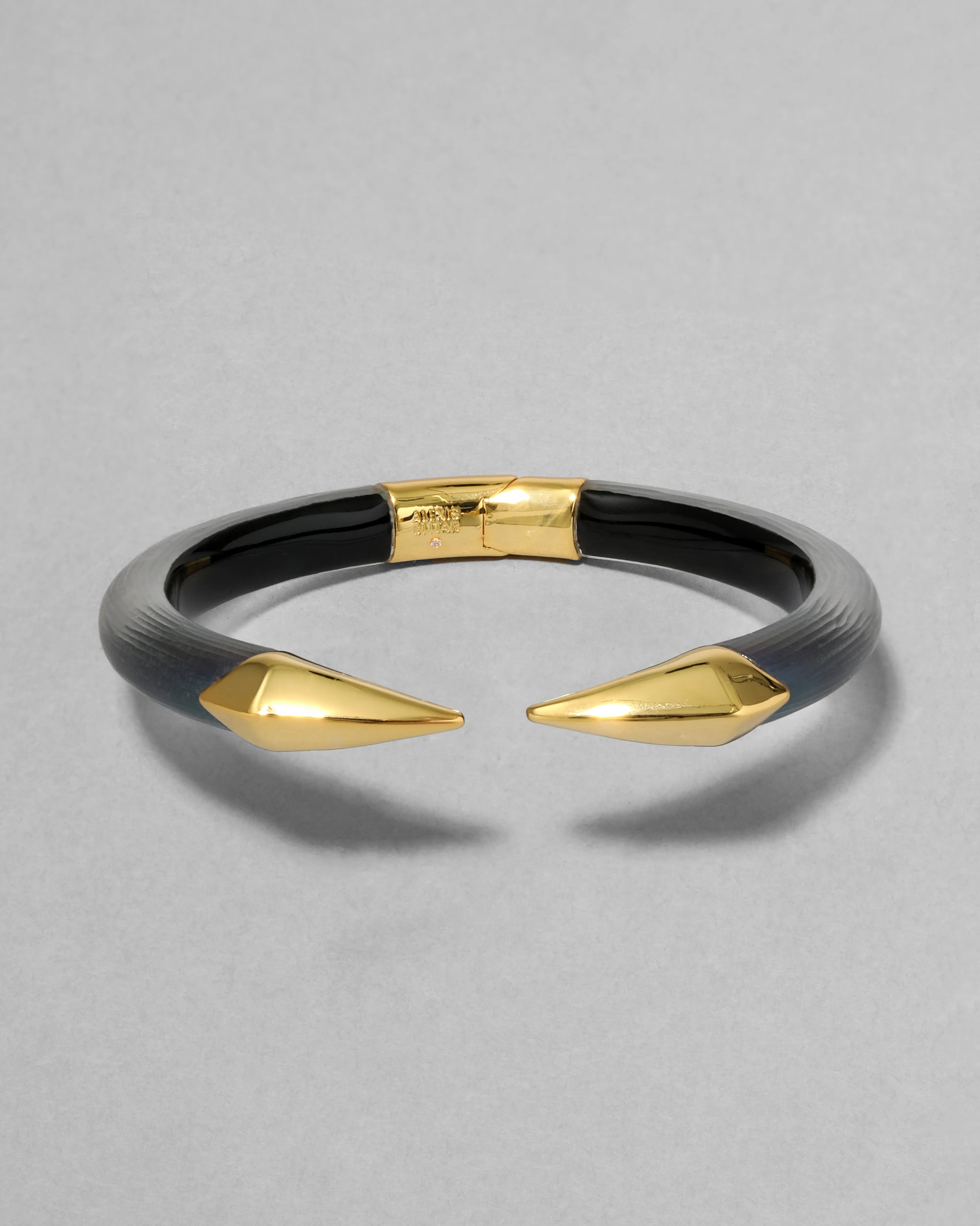 Mirrored Pyramid Brake Hinge Bracelet- Black Beetle sold by Alexis Bittar