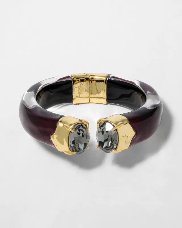 Bonbon Crystal Lucite Hinge Bracelet- Black Cherry made by Alexis Bittar