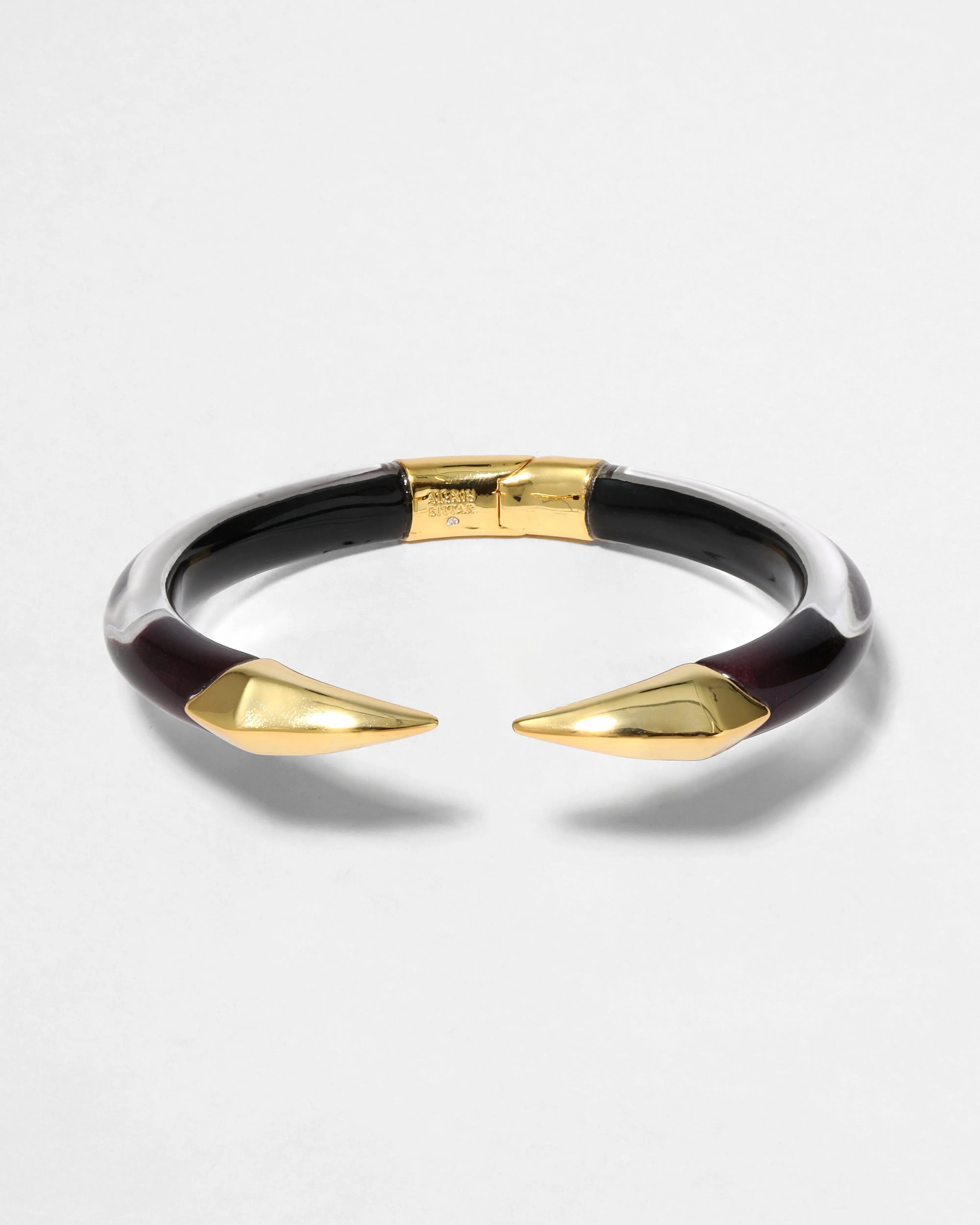 Mirrored Pyramid Brake Hinge Bracelet- Black Cherry sold by Alexis Bittar