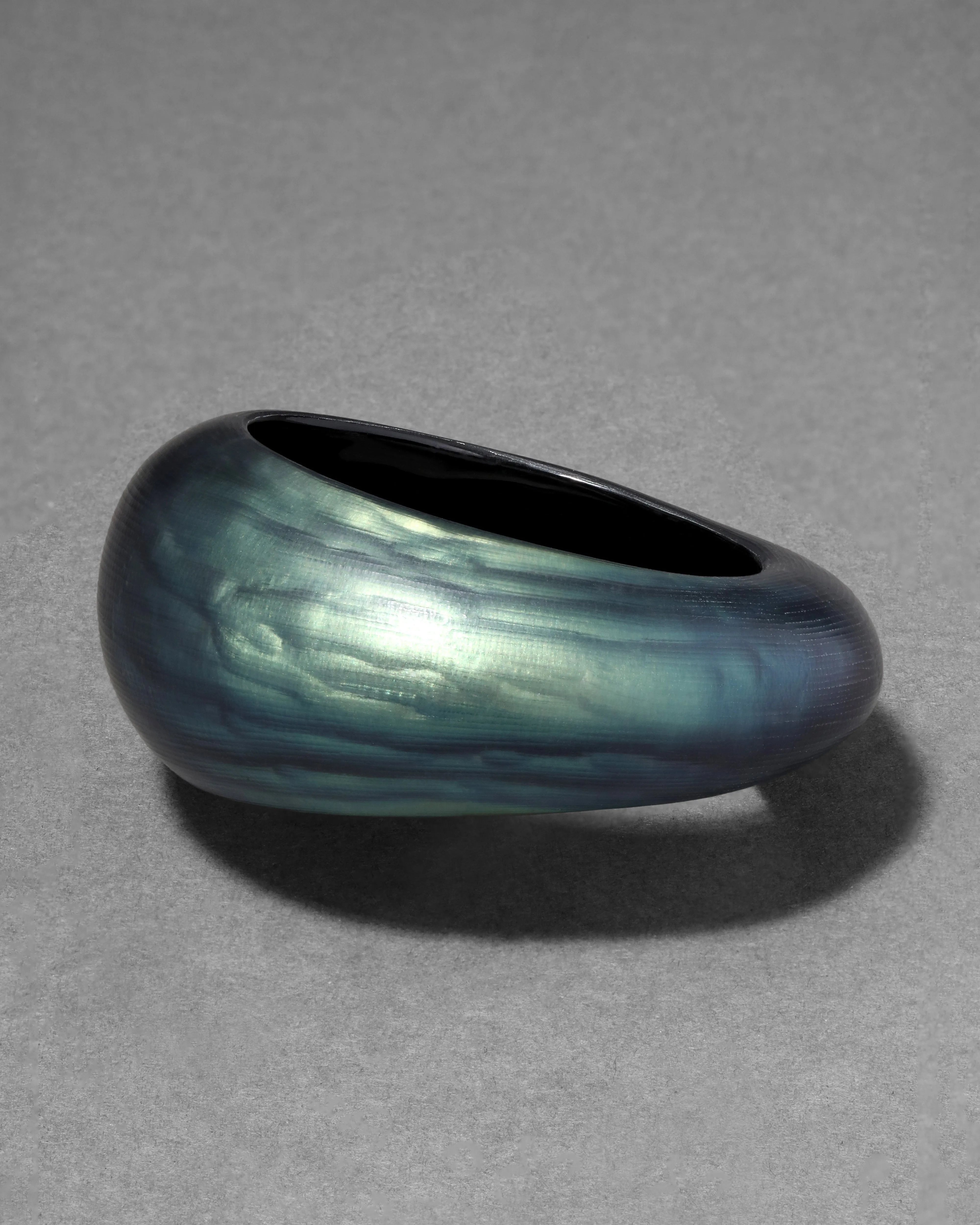 Puffy Lucite Tapered Bangle Bracelet- Black Beetle sold by Alexis Bittar product image thumbnail 2