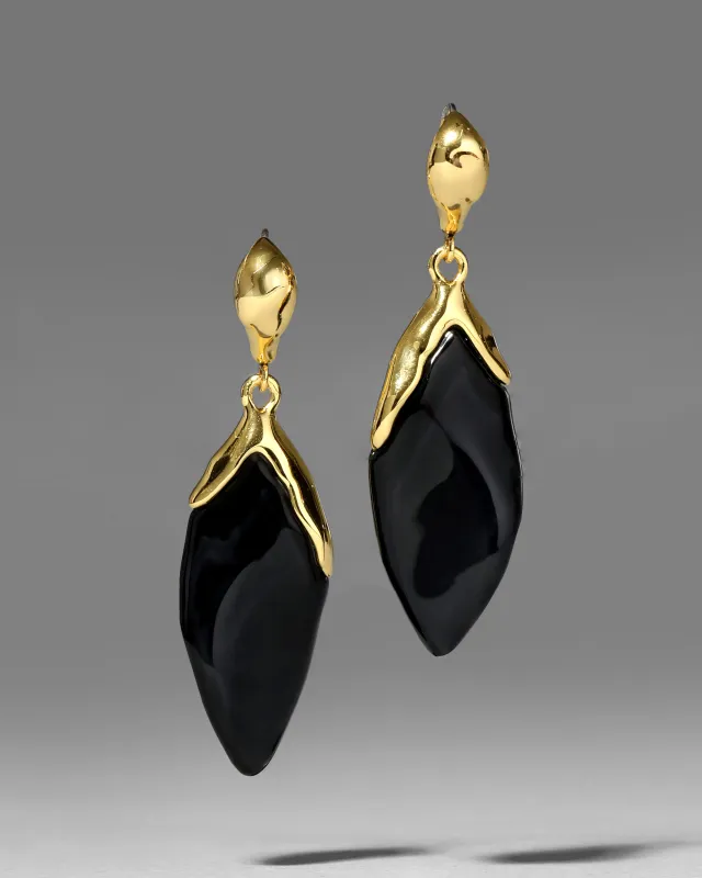 Lucite Petal Leverback Earring- Onyx sold by Alexis Bittar