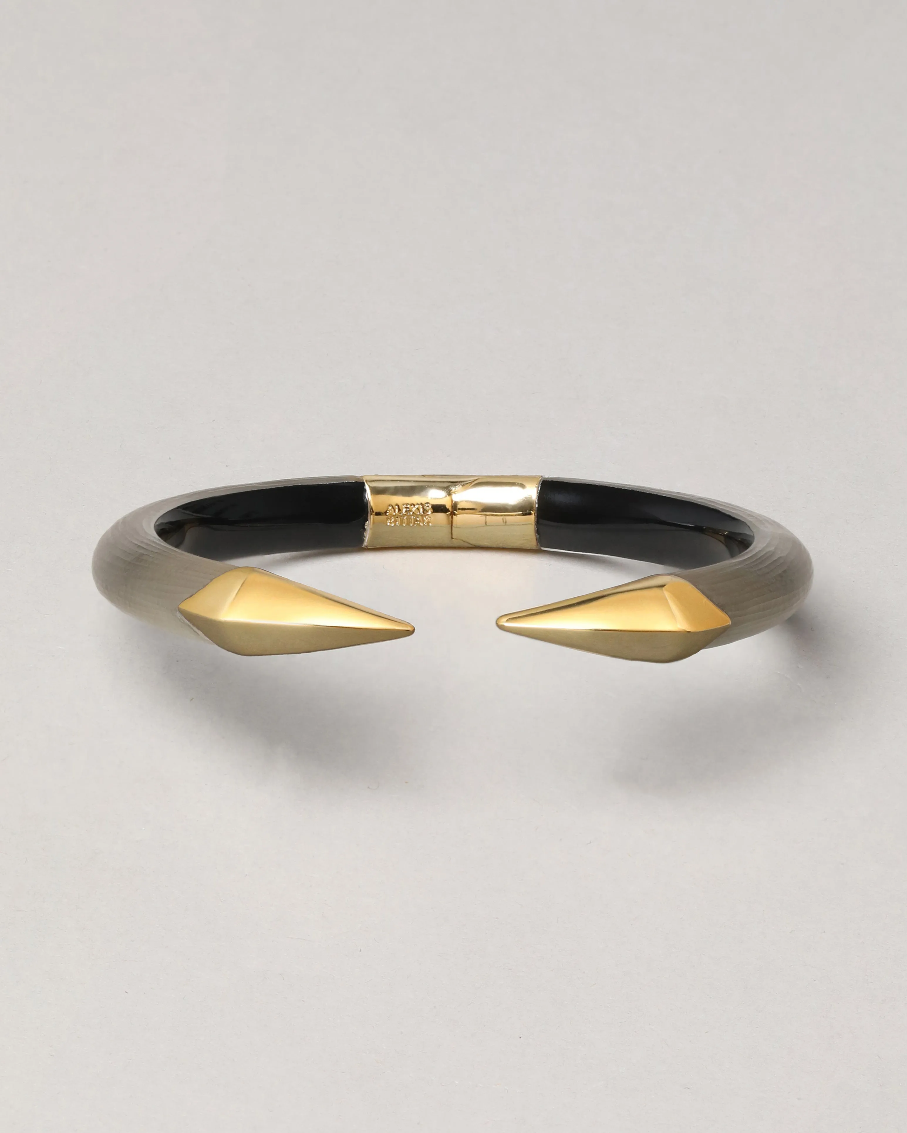 Mirrored Pyramid Lucite Brake Hinge Bracelet- Warm Grey sold by Alexis Bittar