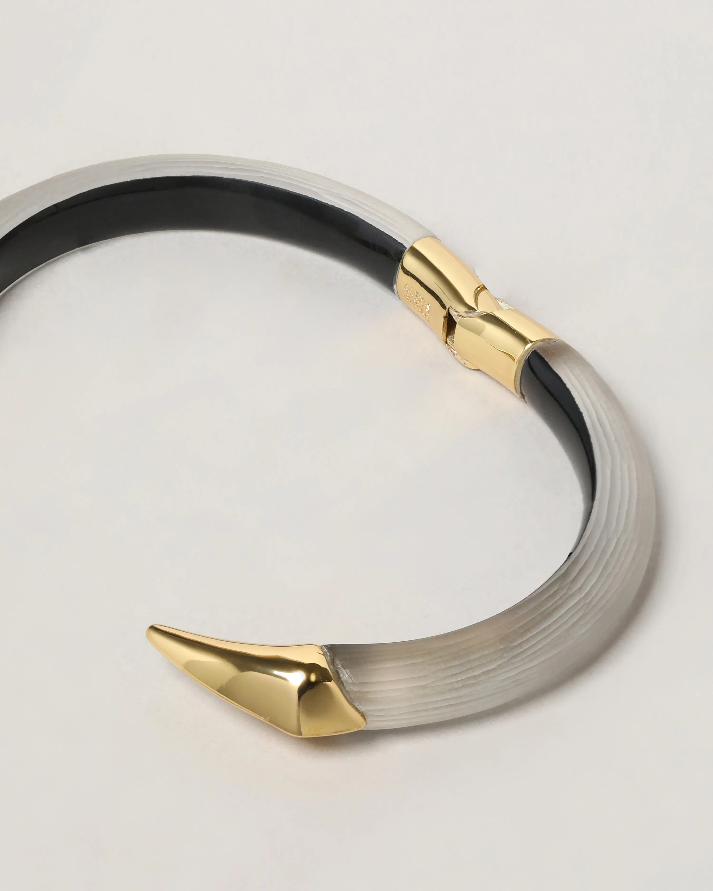 Mirrored Pyramid Lucite Brake Hinge Bracelet- Warm Grey sold by Alexis Bittar product image thumbnail 5