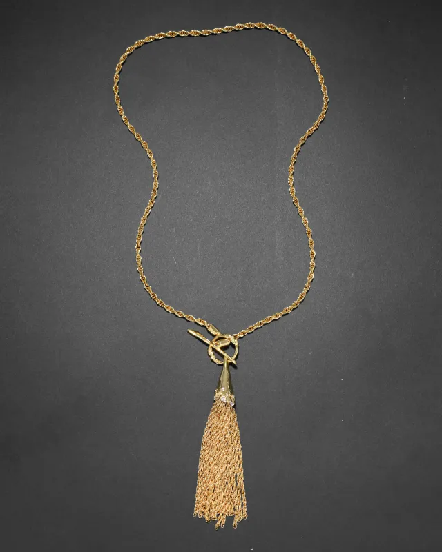Brut Gold Long Tassel Necklace sold by Alexis Bittar