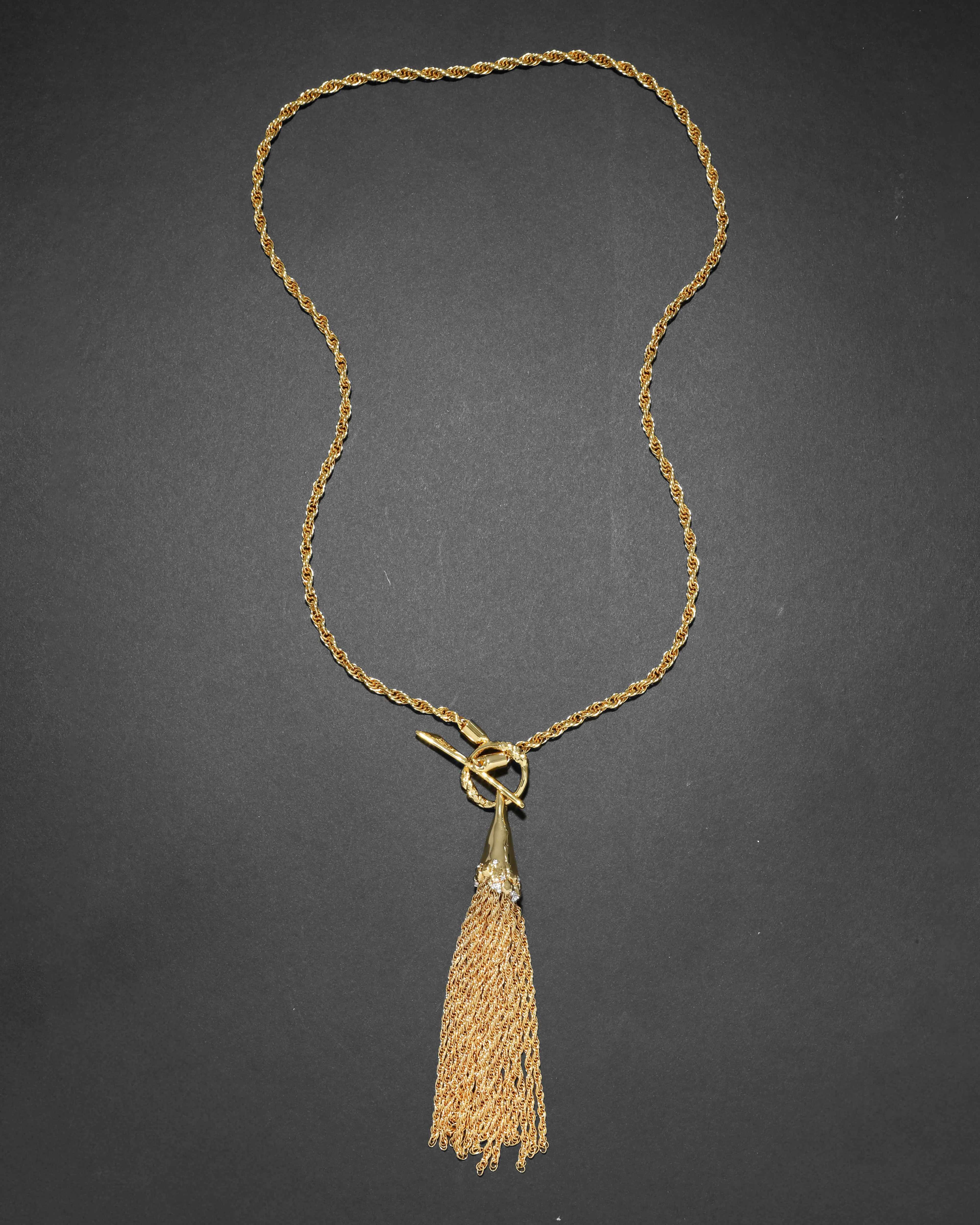 Brut Gold Long Tassel Necklace sold by Alexis Bittar