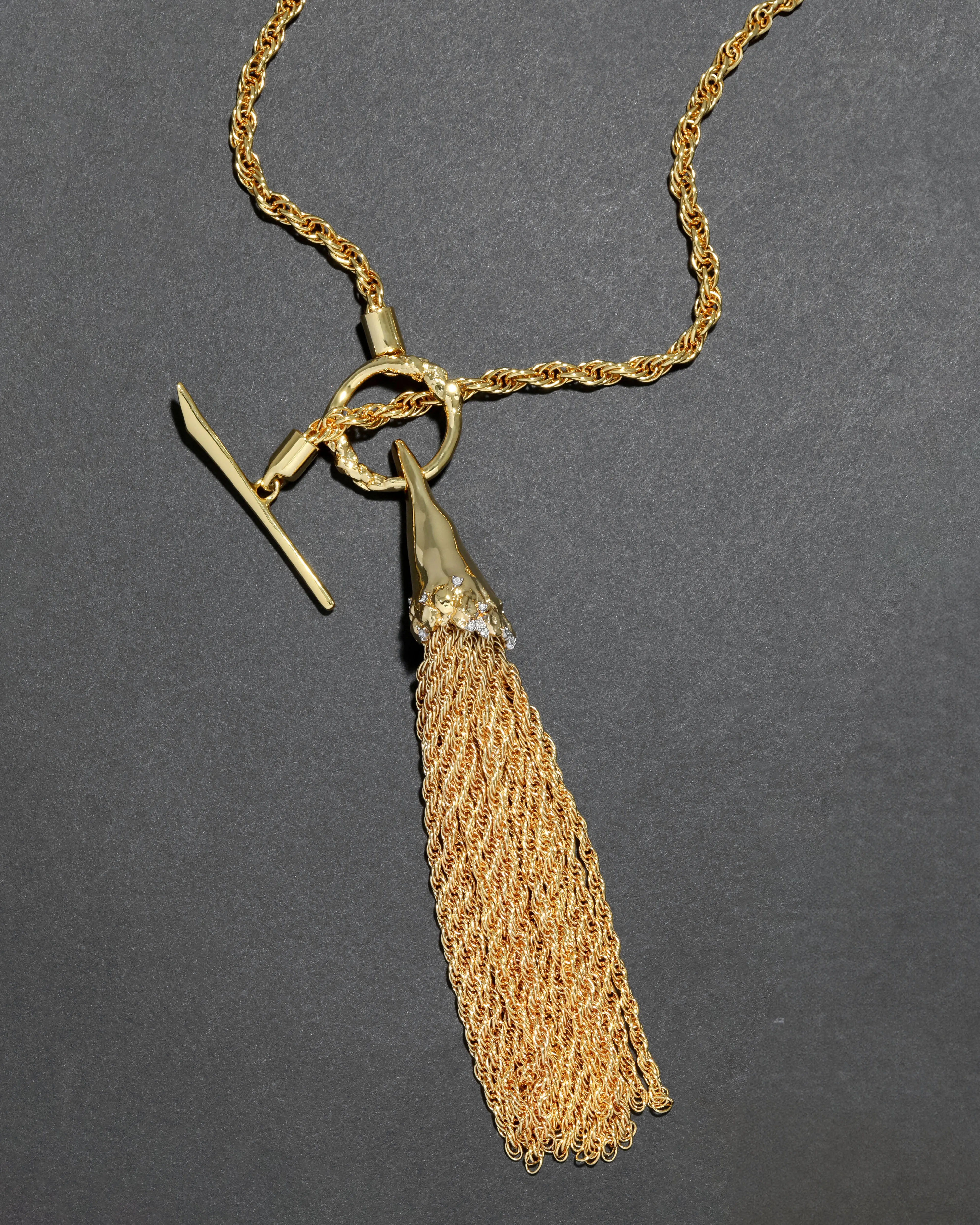 Brut Gold Long Tassel Necklace sold by Alexis Bittar product image thumbnail 5