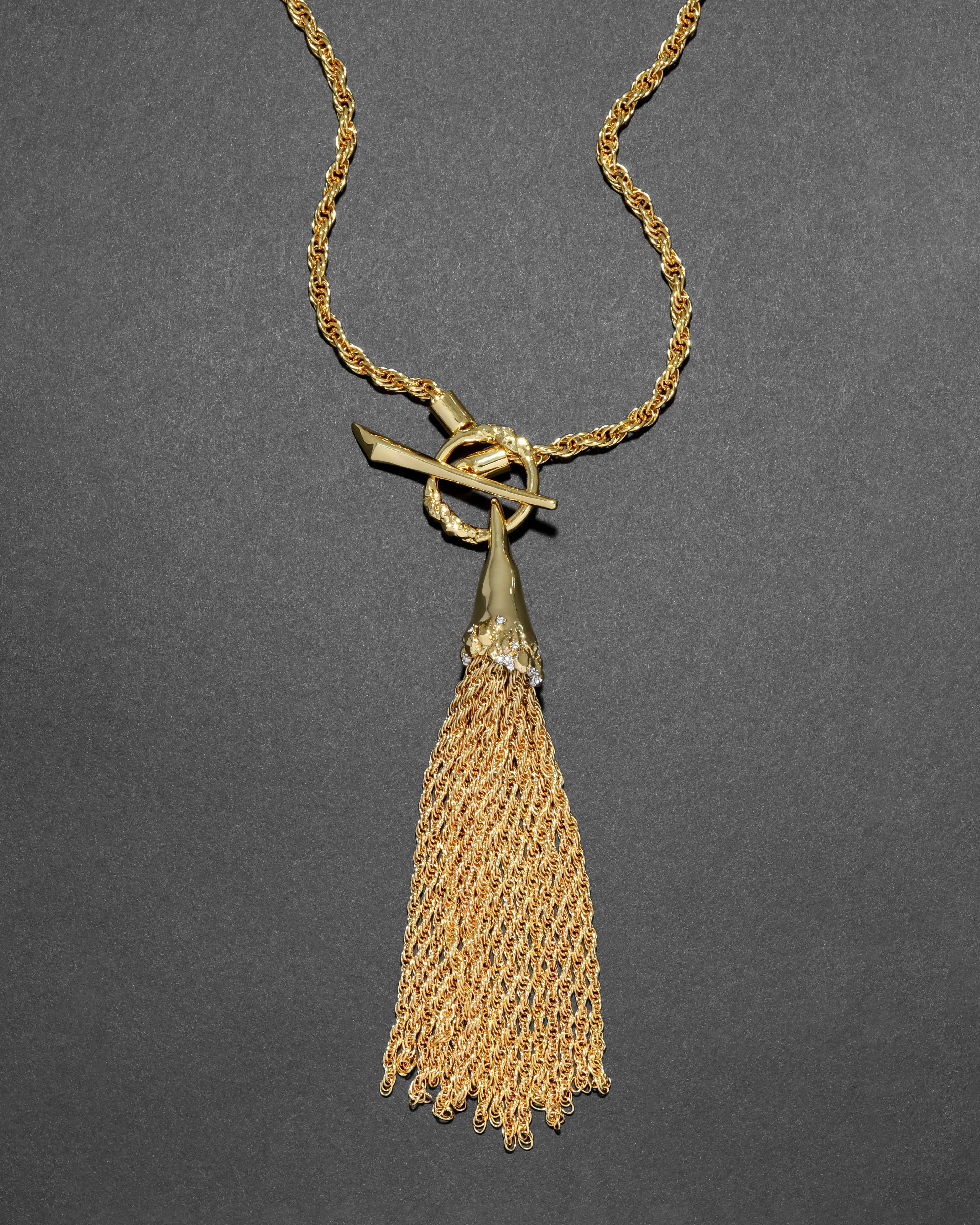 Brut Gold Long Tassel Necklace sold by Alexis Bittar product image thumbnail 4