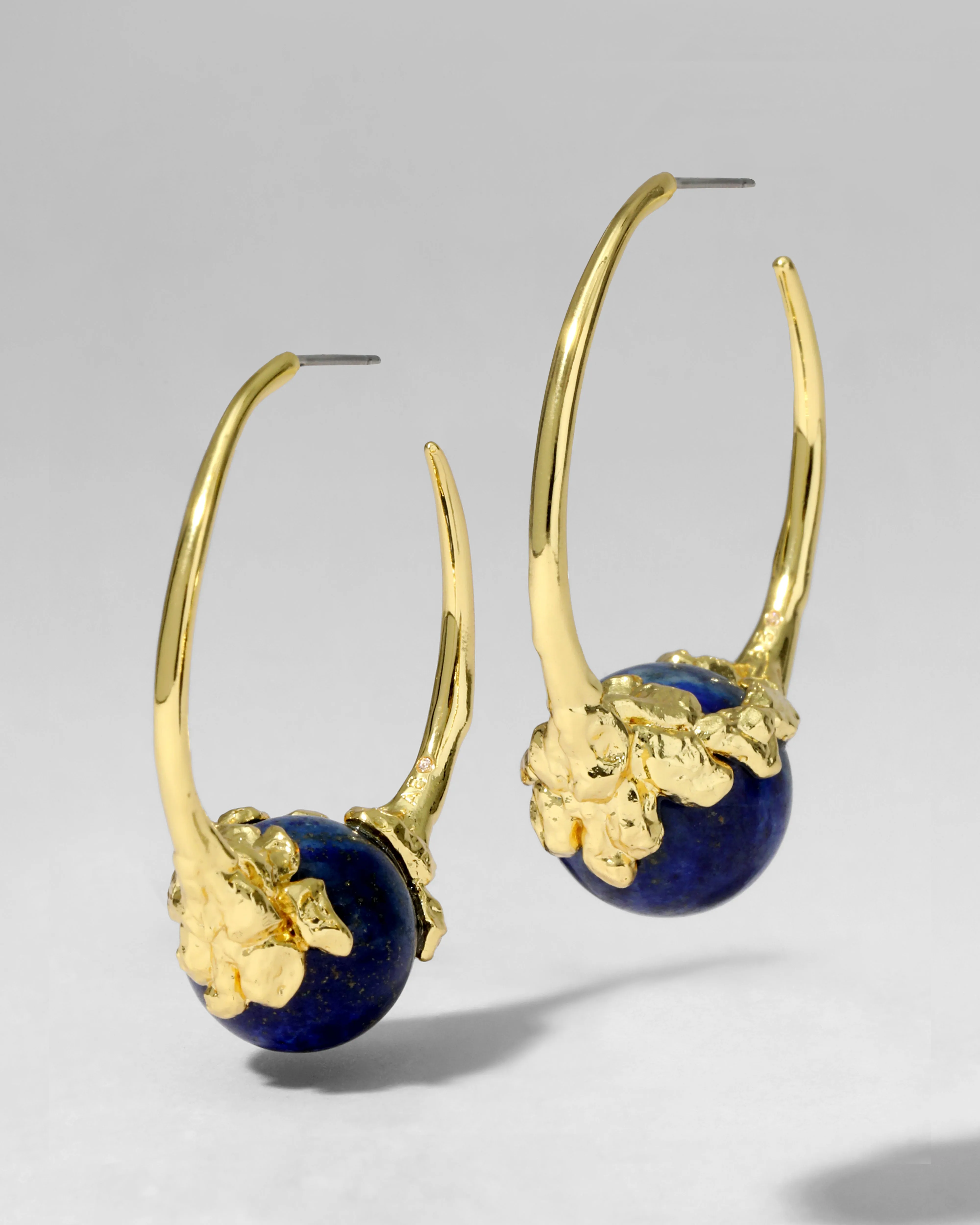 Brut Gold Capped Lapis Hoop Earring sold by Alexis Bittar product image thumbnail 4