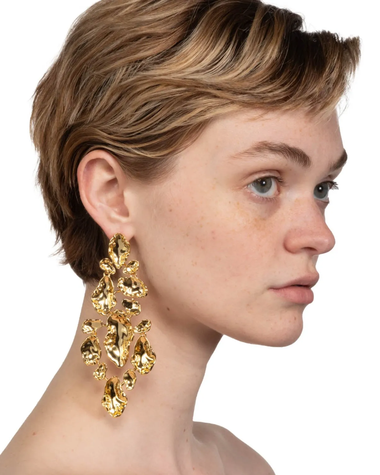 Brut Gold Large Mosaic Earring sold by Alexis Bittar product image thumbnail 5