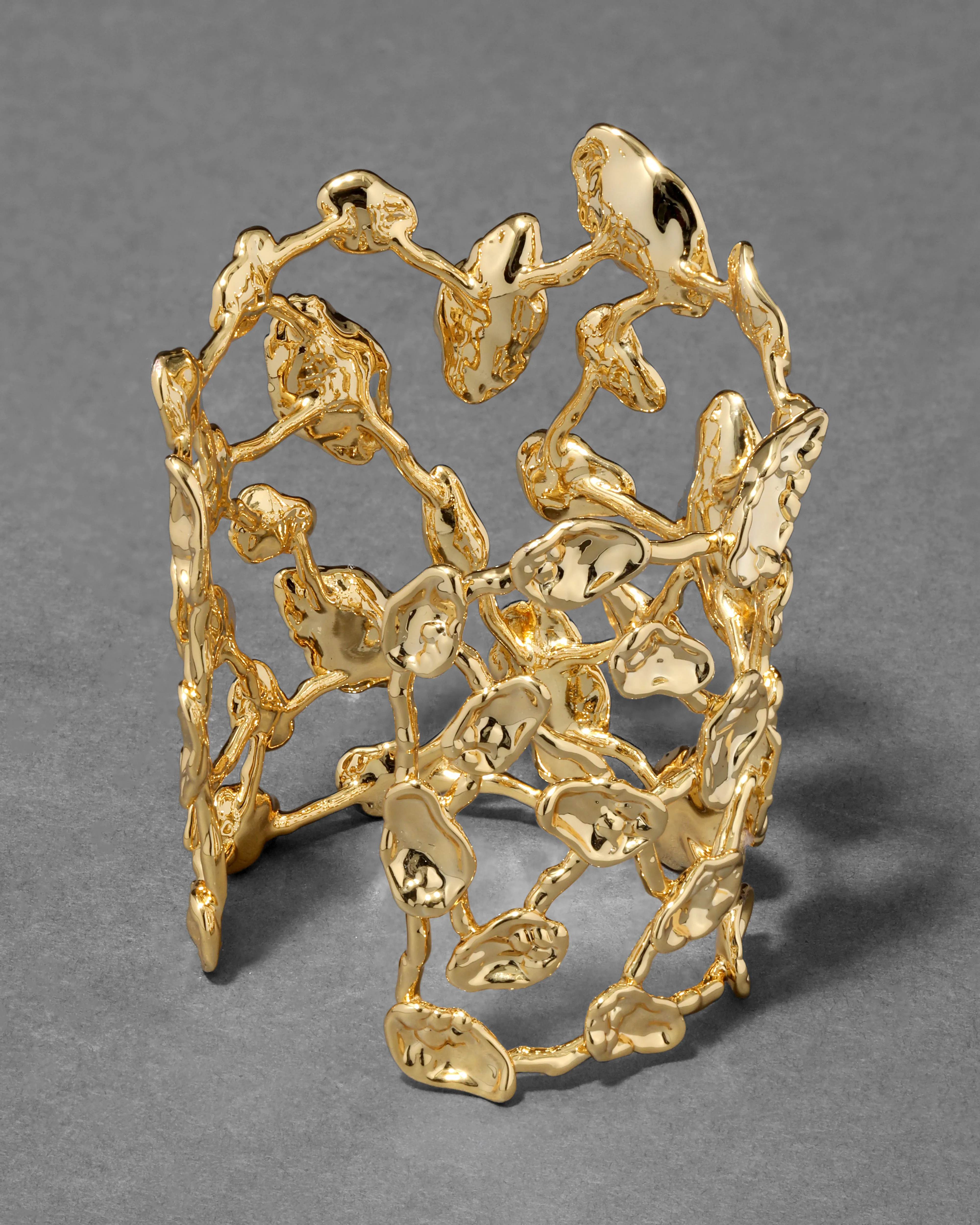 Brut Gold Mosaic Wide Cuff Bracelet sold by Alexis Bittar product image thumbnail 4