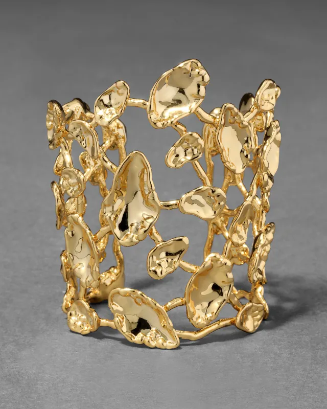Brut Gold Mosaic Wide Cuff Bracelet sold by Alexis Bittar