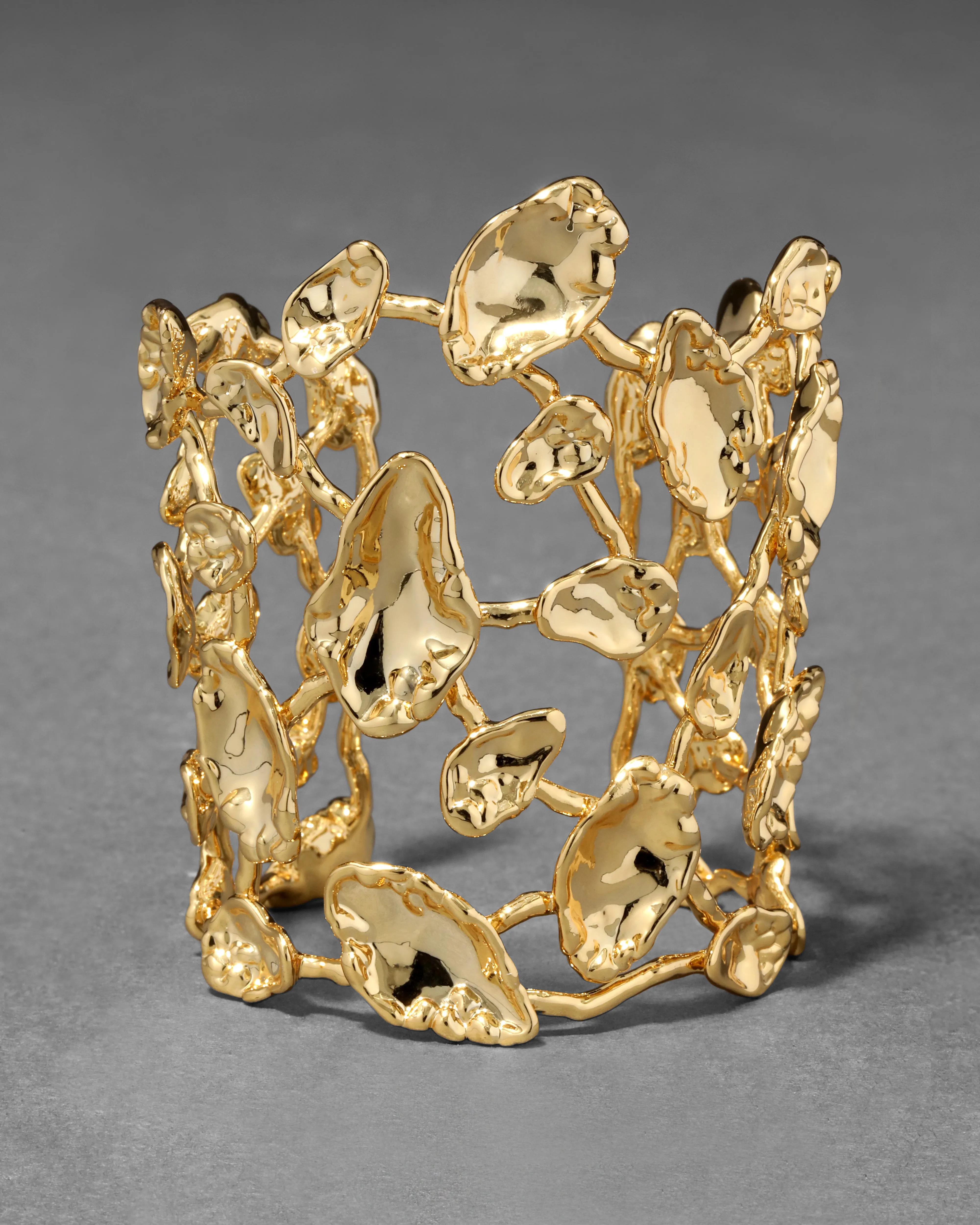 Brut Gold Mosaic Wide Cuff Bracelet sold by Alexis Bittar