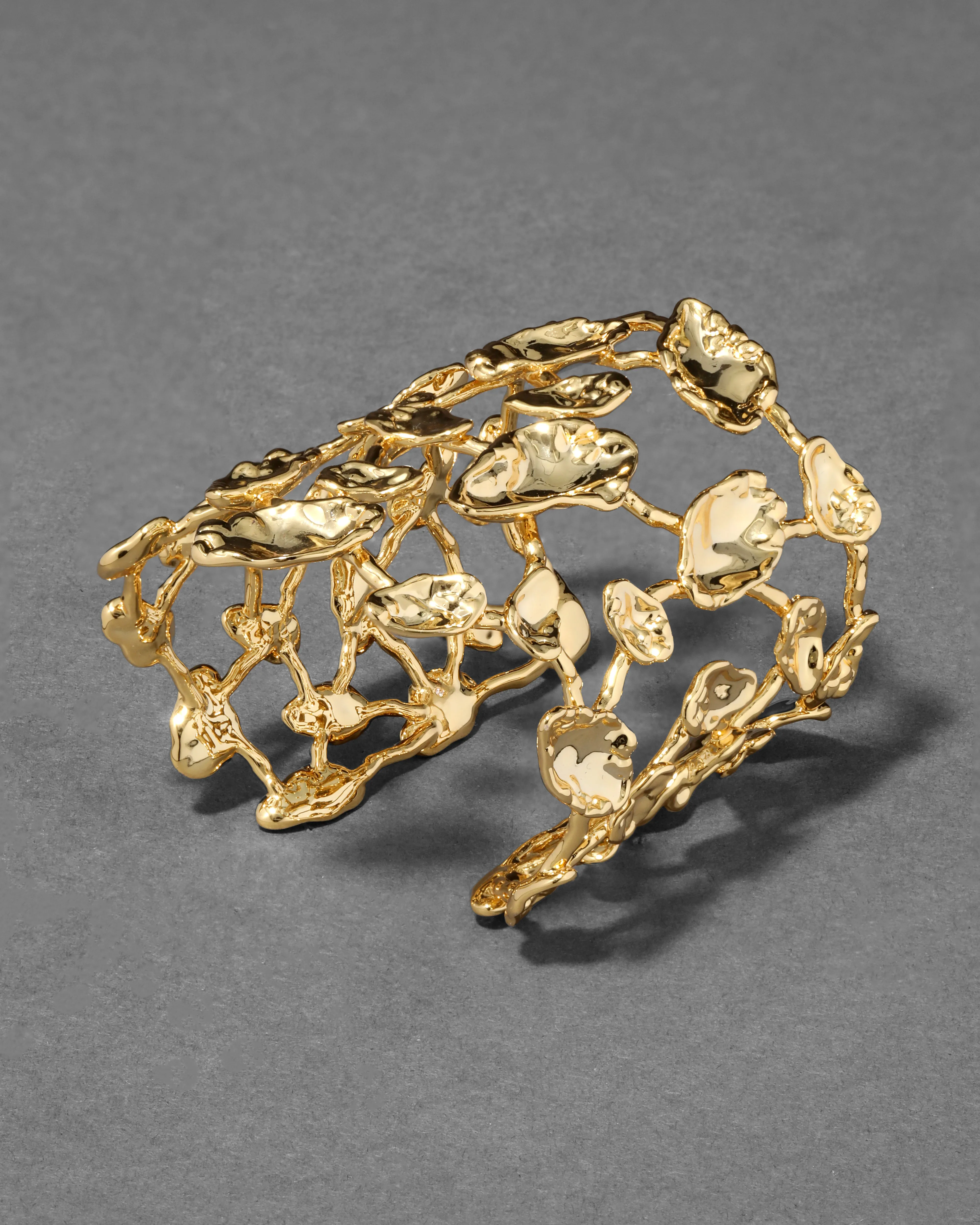 Brut Gold Mosaic Wide Cuff Bracelet sold by Alexis Bittar product image thumbnail 3