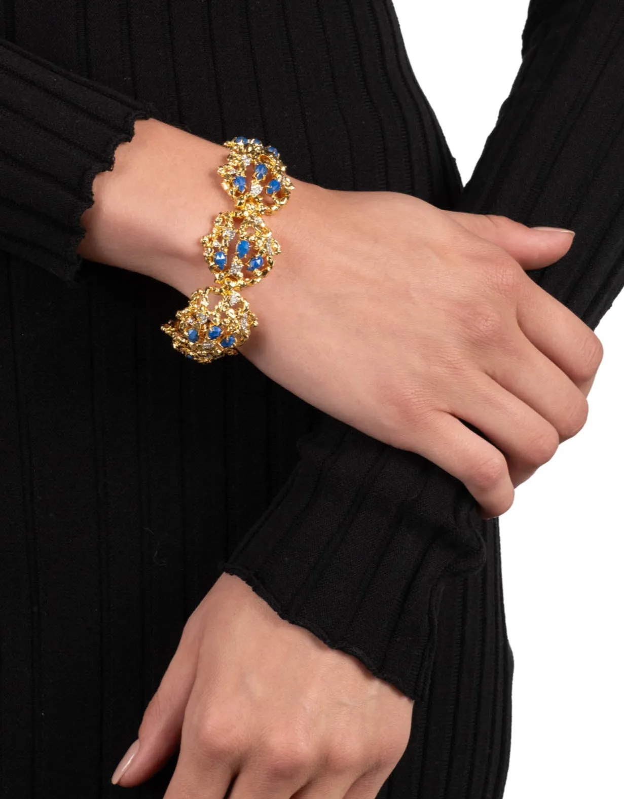 Brut Gold Lapis Line Bracelet sold by Alexis Bittar product image thumbnail 2