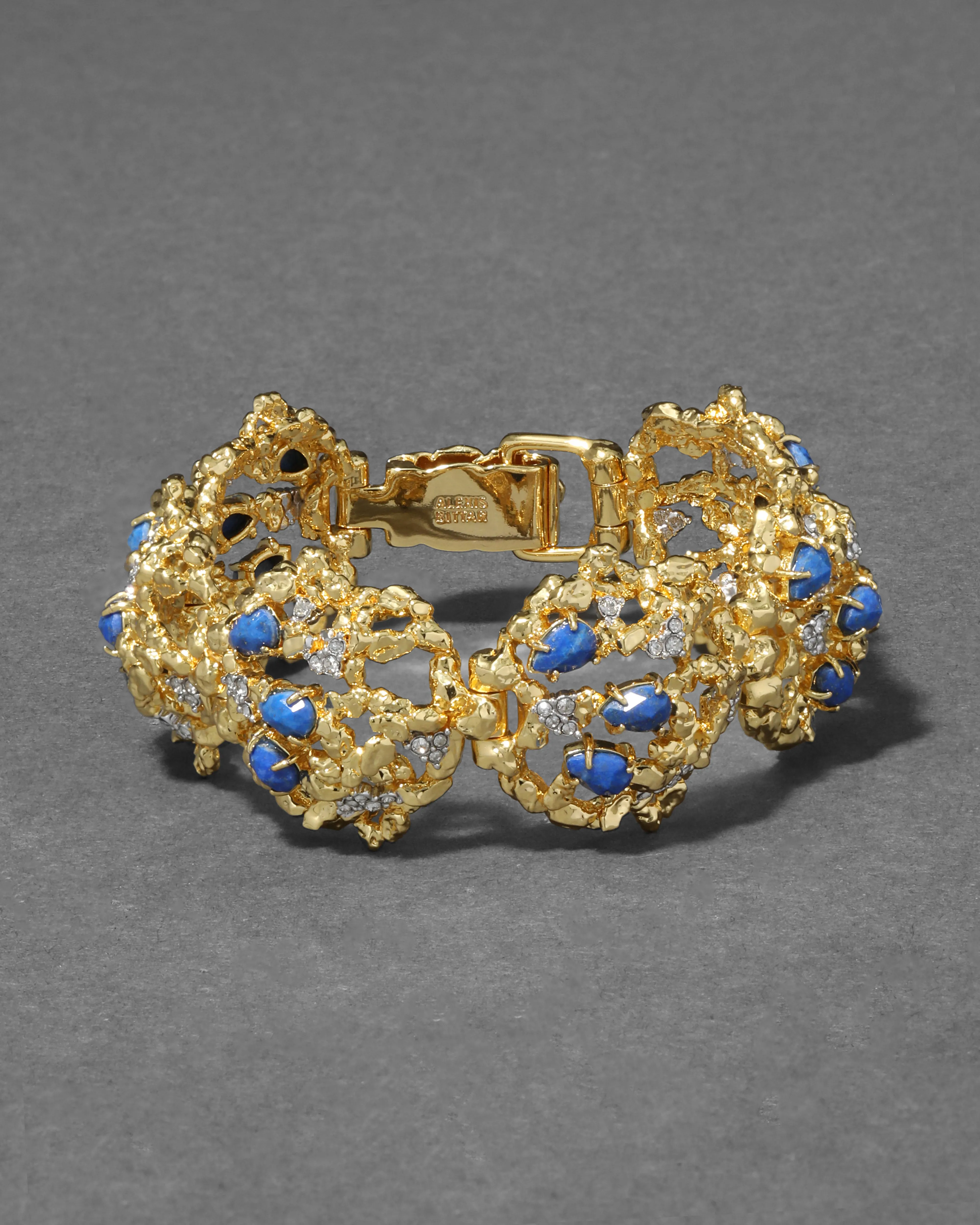 Brut Gold Lapis Line Bracelet sold by Alexis Bittar product image thumbnail 3