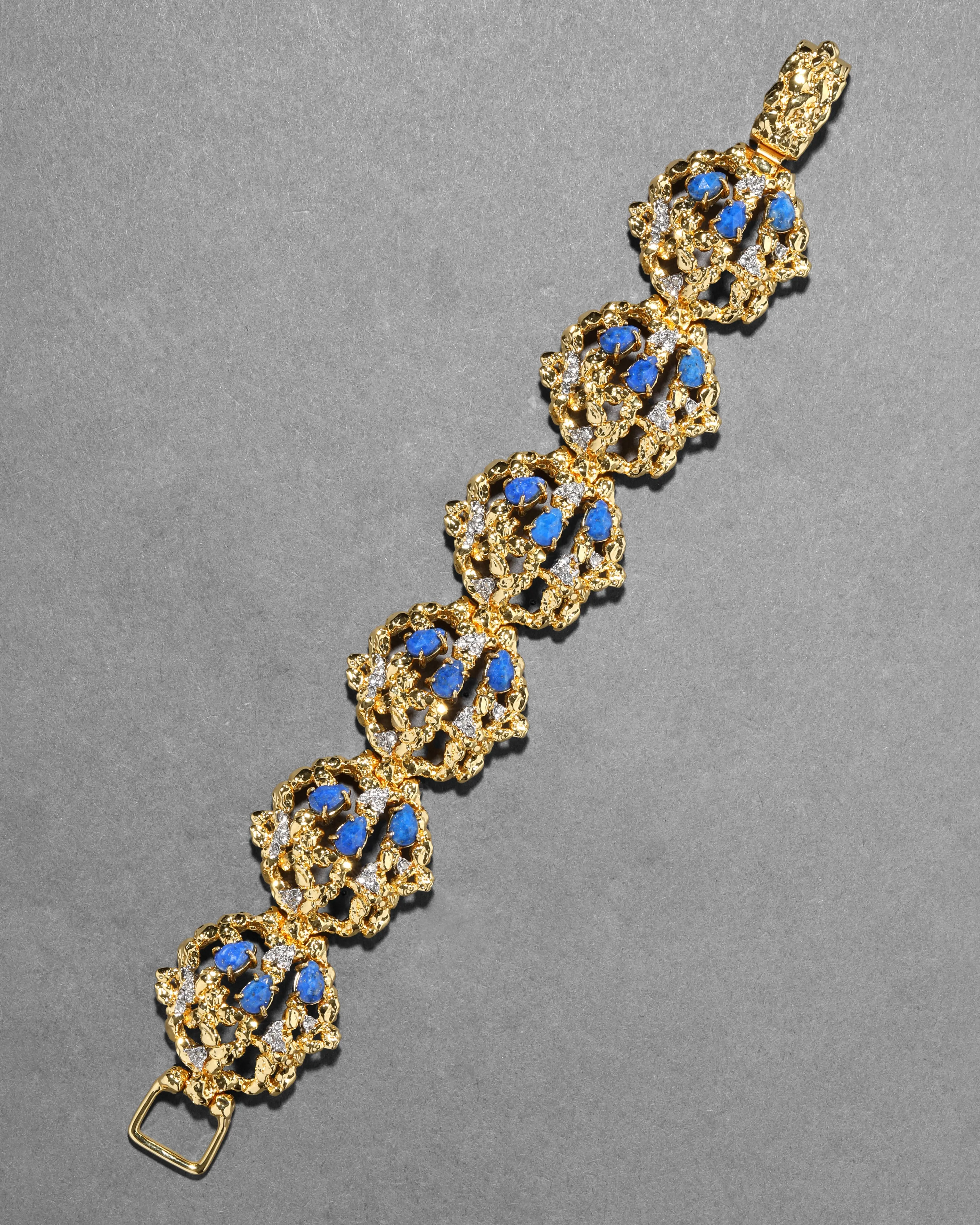 Brut Gold Lapis Line Bracelet sold by Alexis Bittar