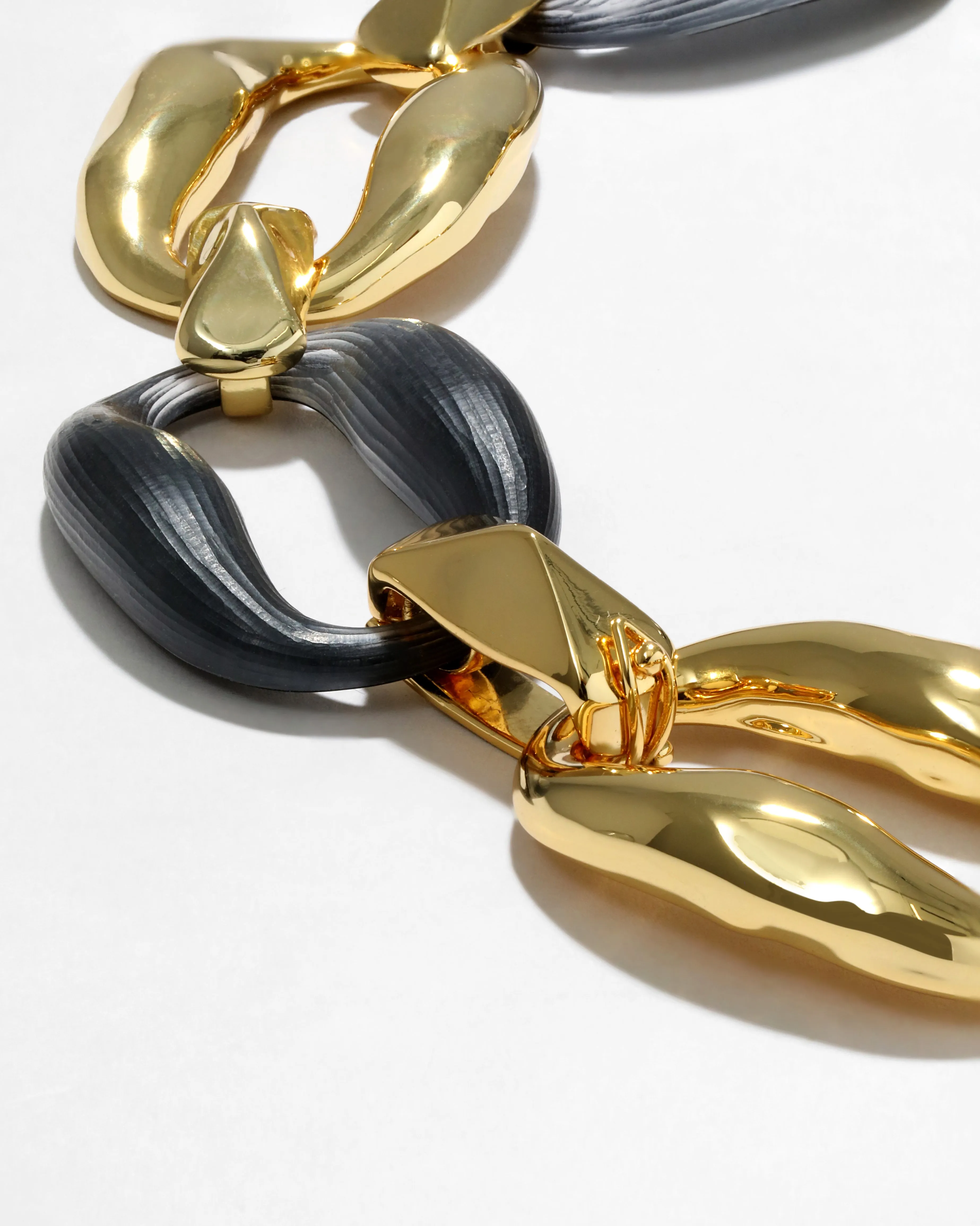 Lucite Gold Link Necklace- Black sold by Alexis Bittar product image thumbnail 5