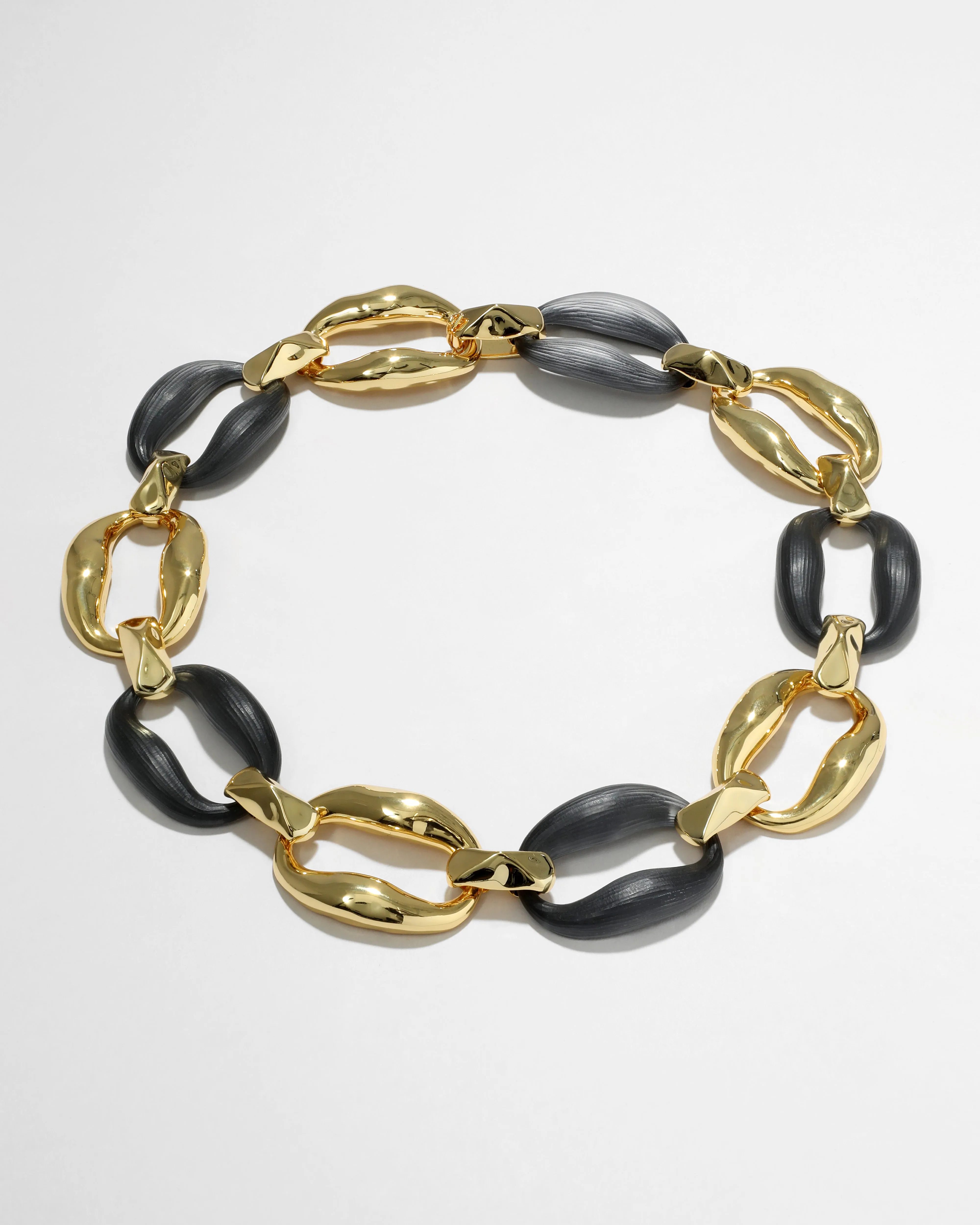 Lucite Gold Link Necklace- Black sold by Alexis Bittar product image thumbnail 4