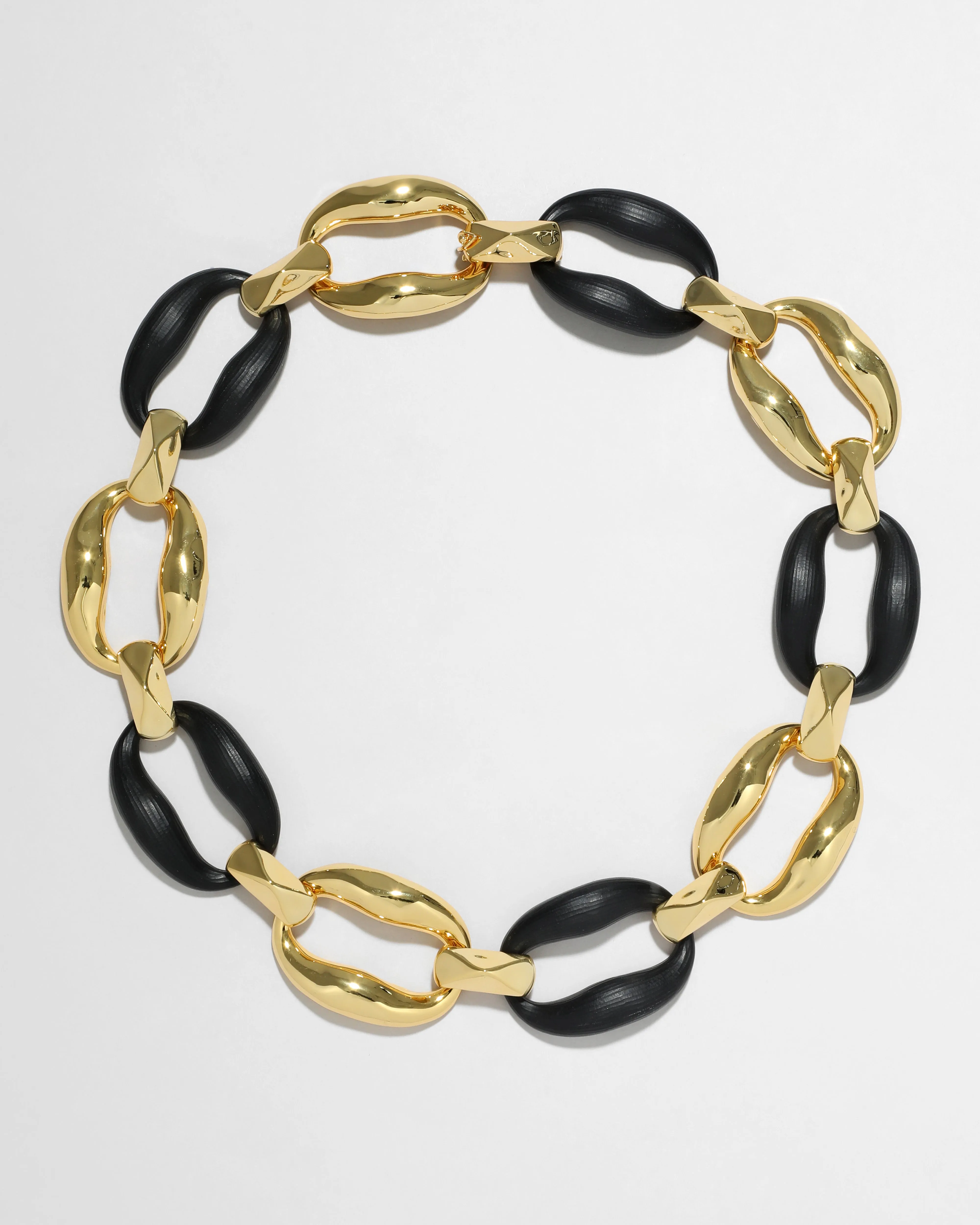 Lucite Gold Link Necklace- Black sold by Alexis Bittar