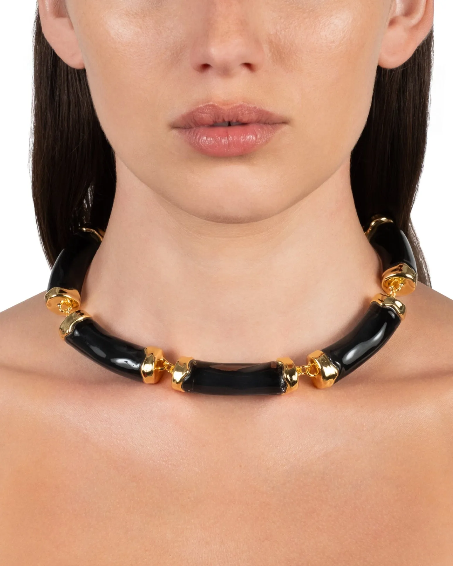 Lucite Pillow Link Necklace- Onyx sold by Alexis Bittar product image thumbnail 2