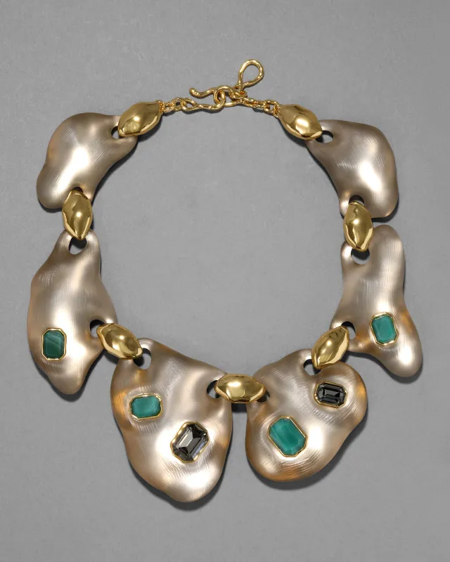 Lucite Jeweled Pebble Necklace- Warm Grey sold by Alexis Bittar