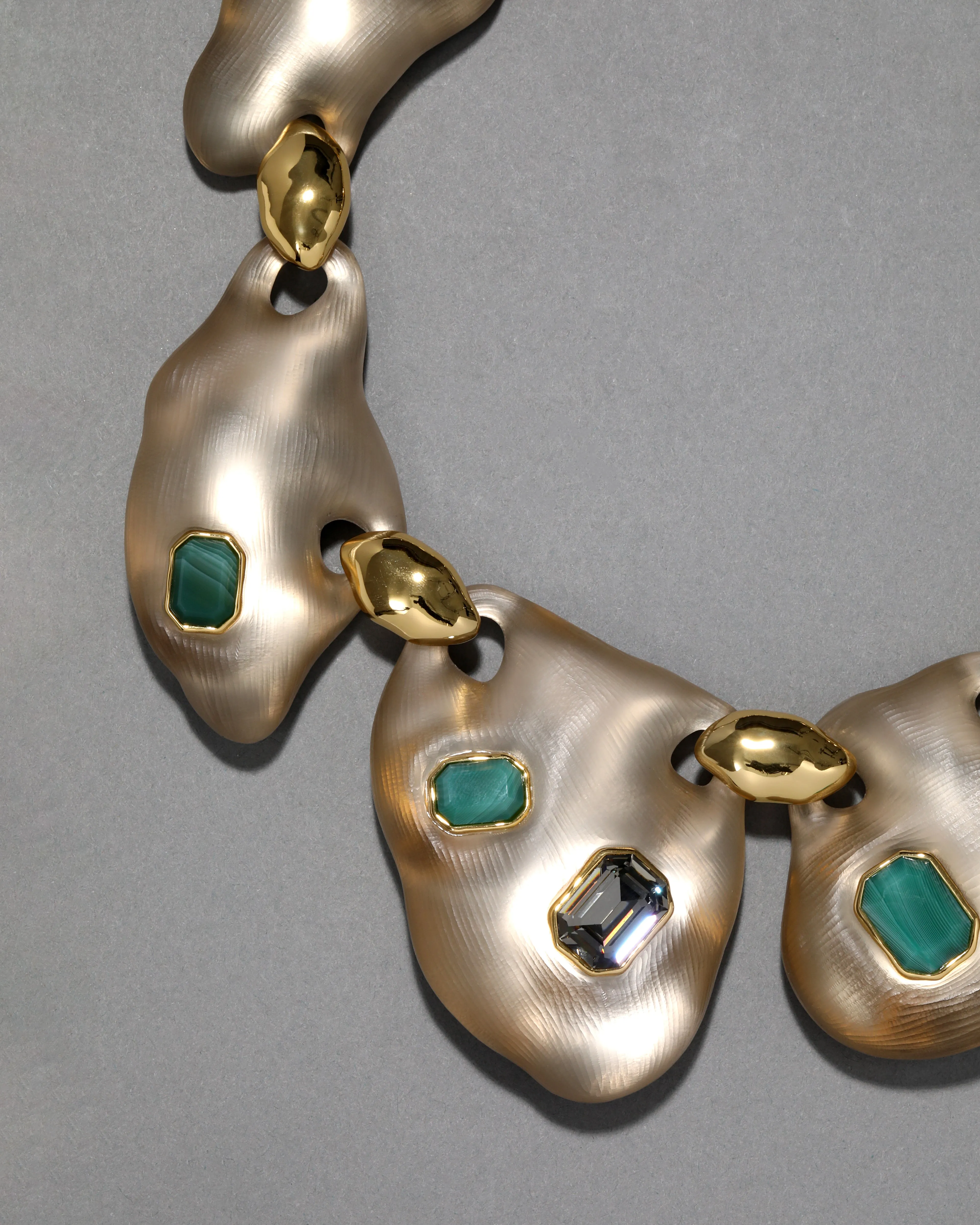 Lucite Jeweled Pebble Necklace- Warm Grey sold by Alexis Bittar product image thumbnail 2