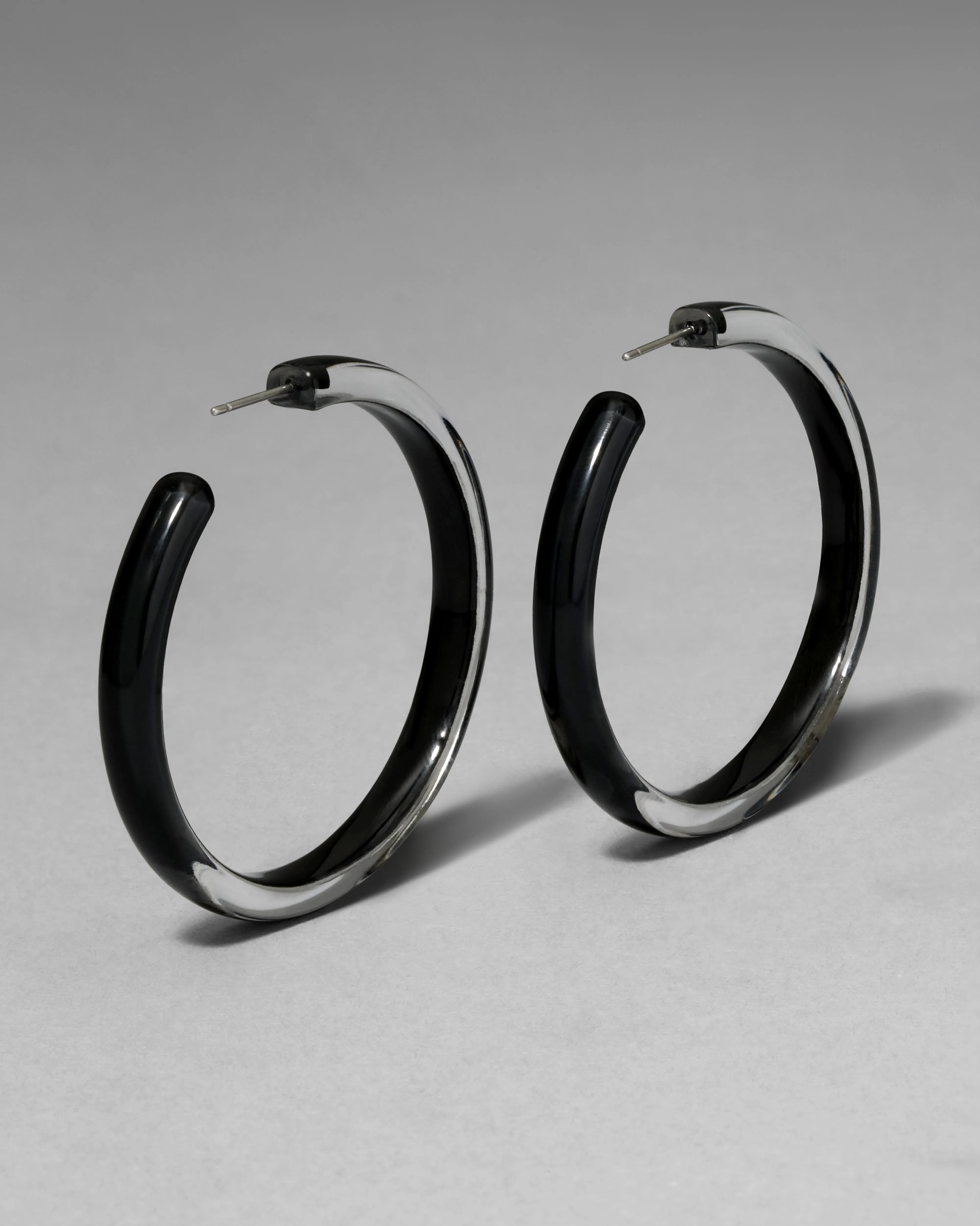 Skinny Lucite Hoop Earring- Onyx sold by Alexis Bittar product image thumbnail 4