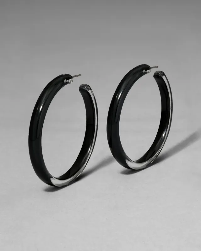 Skinny Lucite Hoop Earring- Onyx sold by Alexis Bittar
