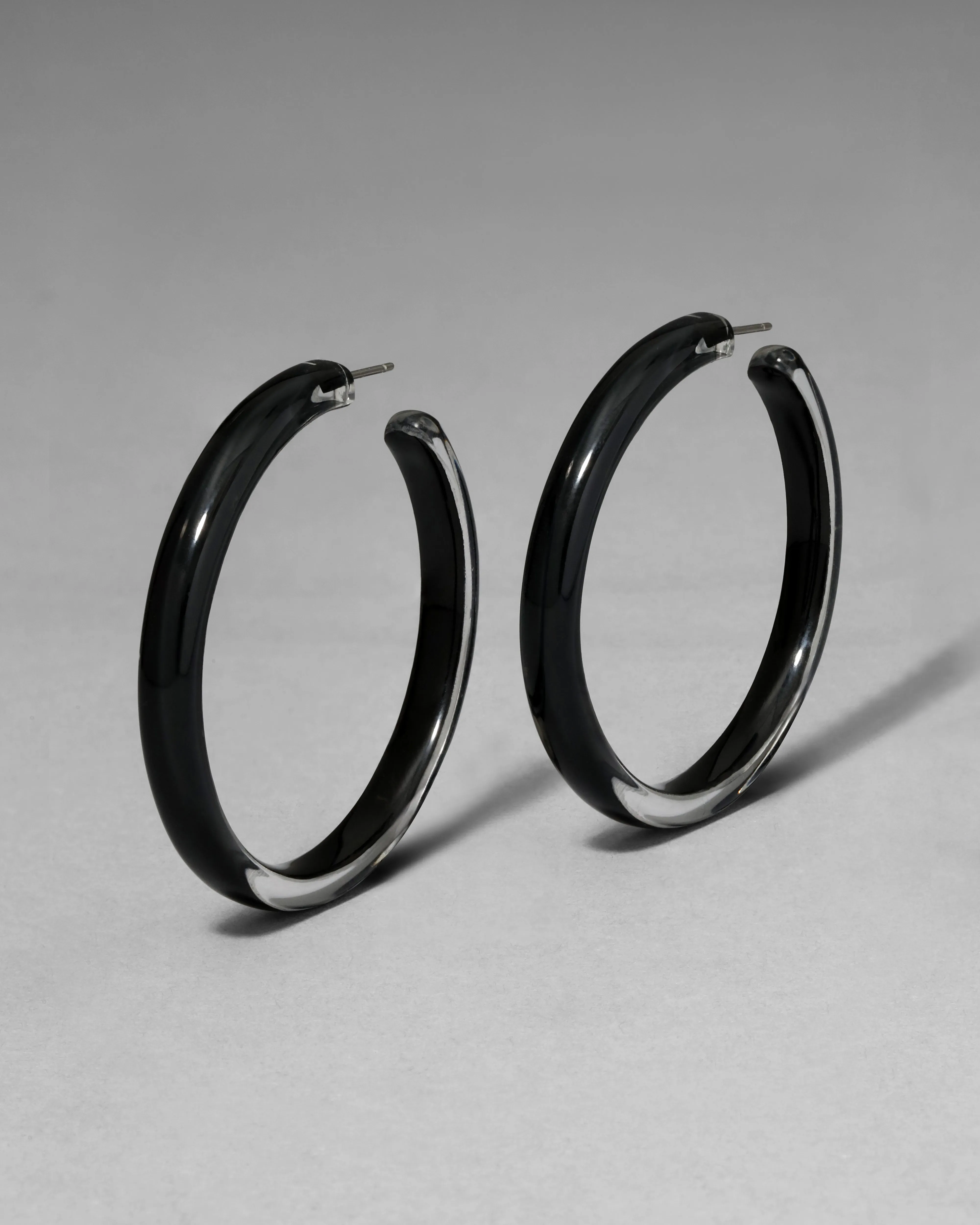 Skinny Lucite Hoop Earring- Onyx sold by Alexis Bittar