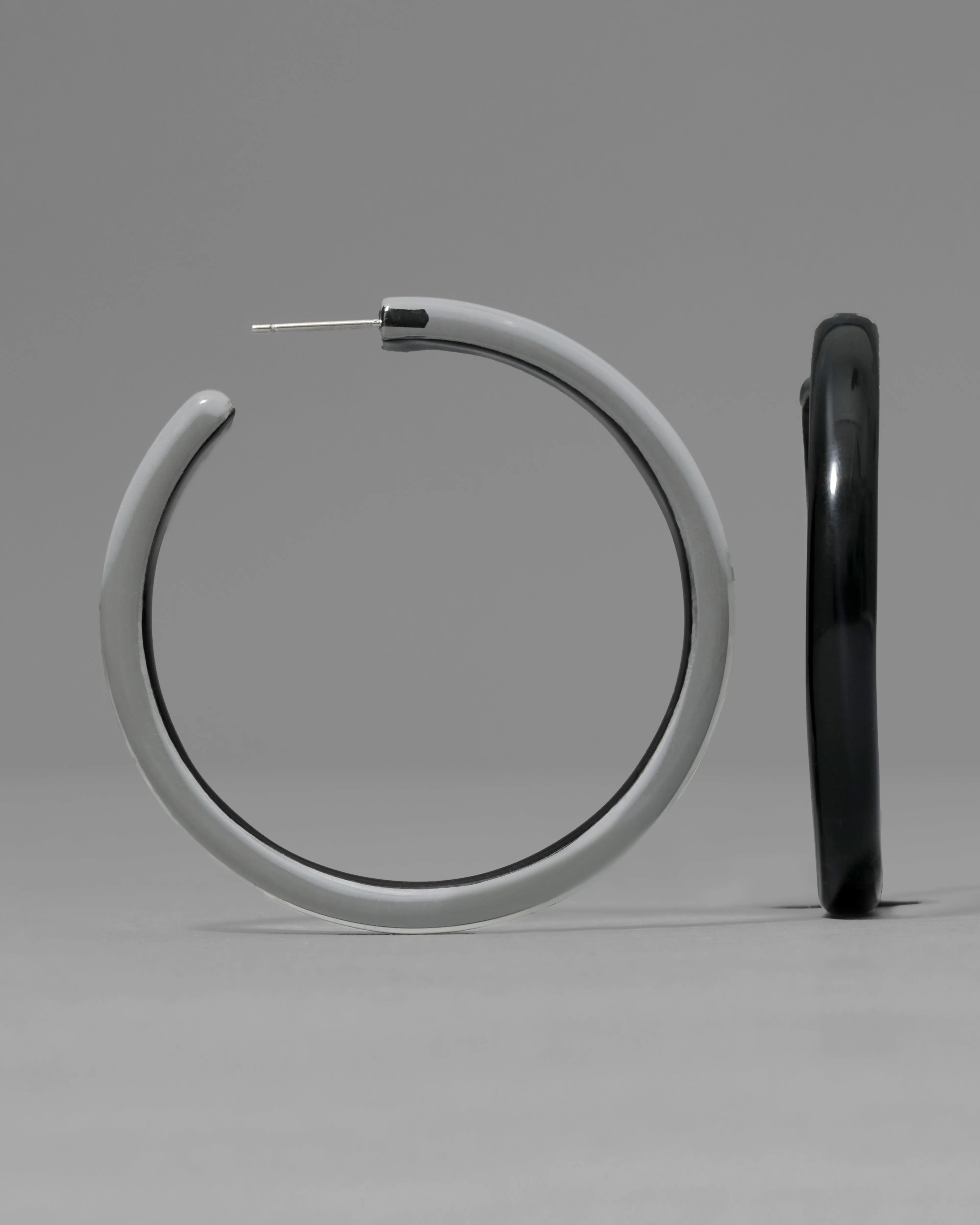 Skinny Lucite Hoop Earring- Onyx sold by Alexis Bittar product image thumbnail 3