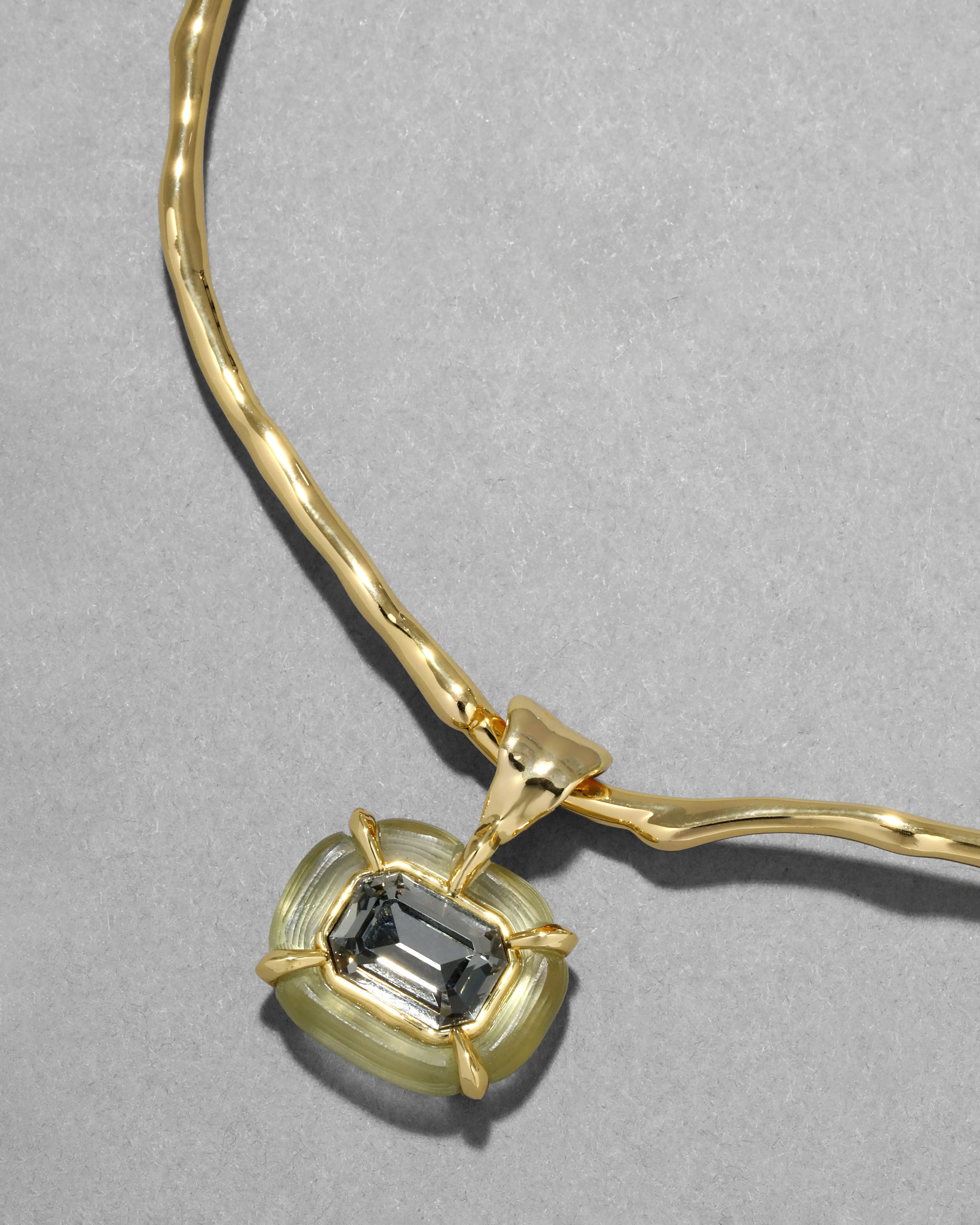 Lucite Jeweled Crystal Collar Necklace- Sage sold by Alexis Bittar product image thumbnail 3