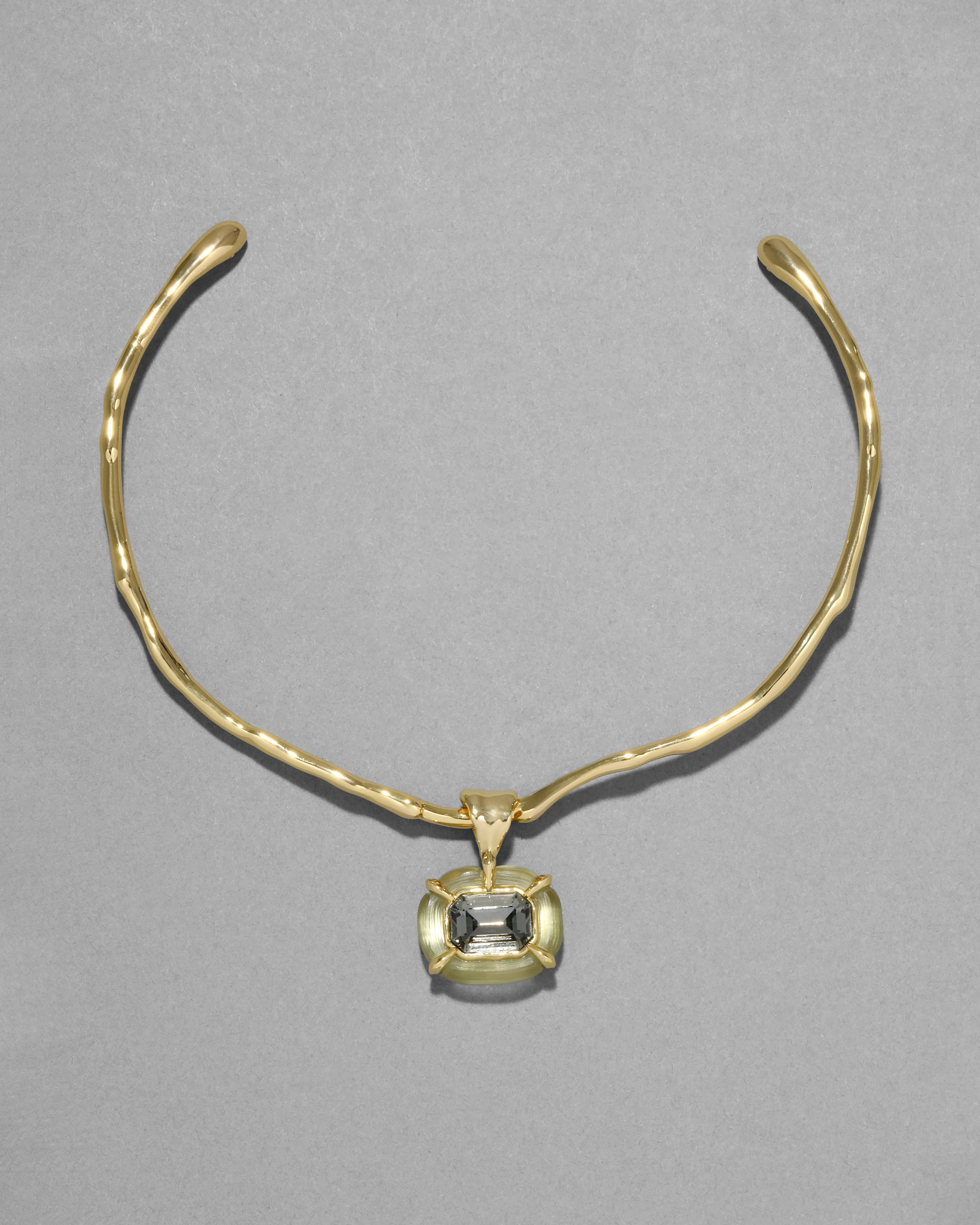 Lucite Jeweled Crystal Collar Necklace- Sage sold by Alexis Bittar