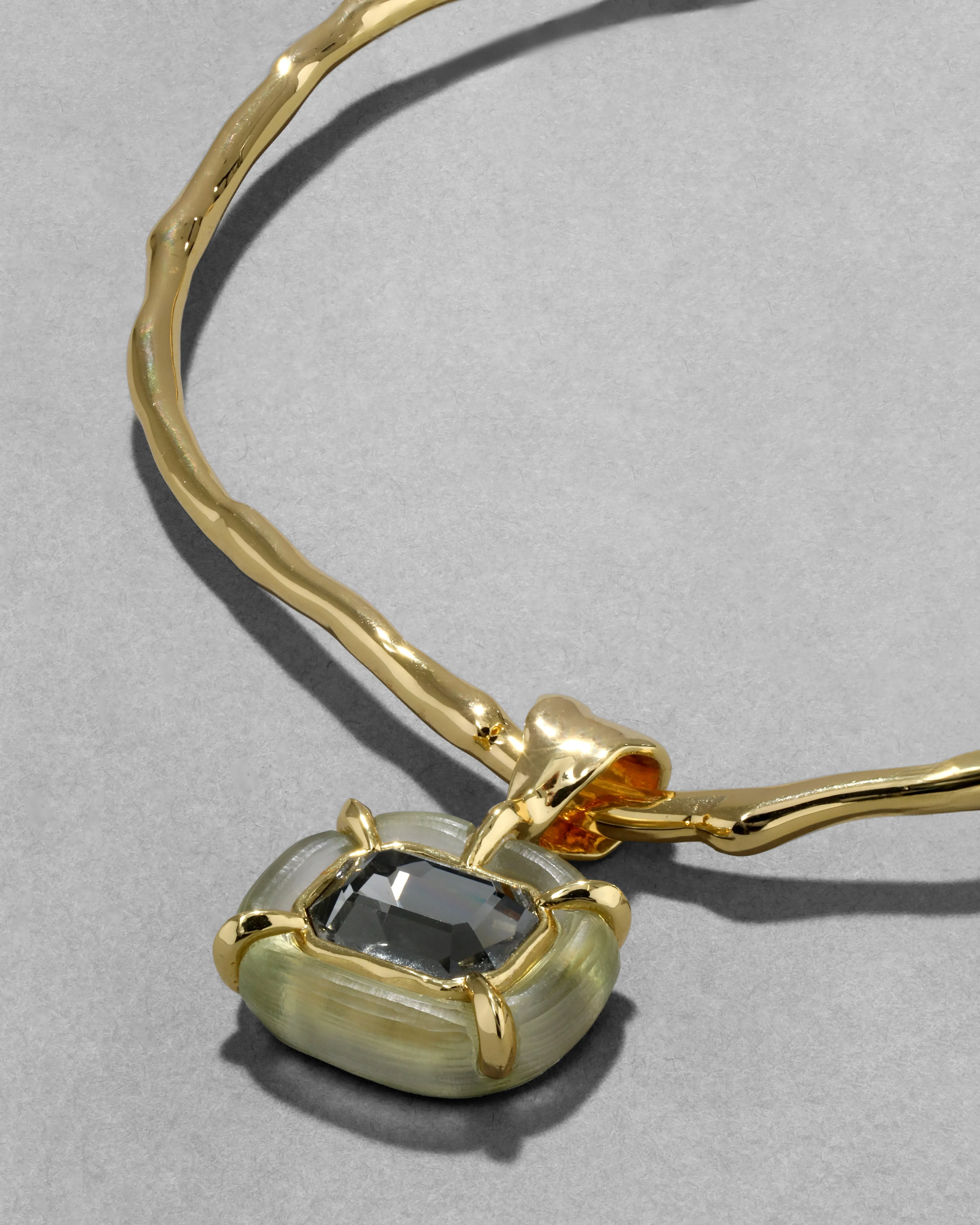 Lucite Jeweled Crystal Collar Necklace- Sage sold by Alexis Bittar product image thumbnail 4