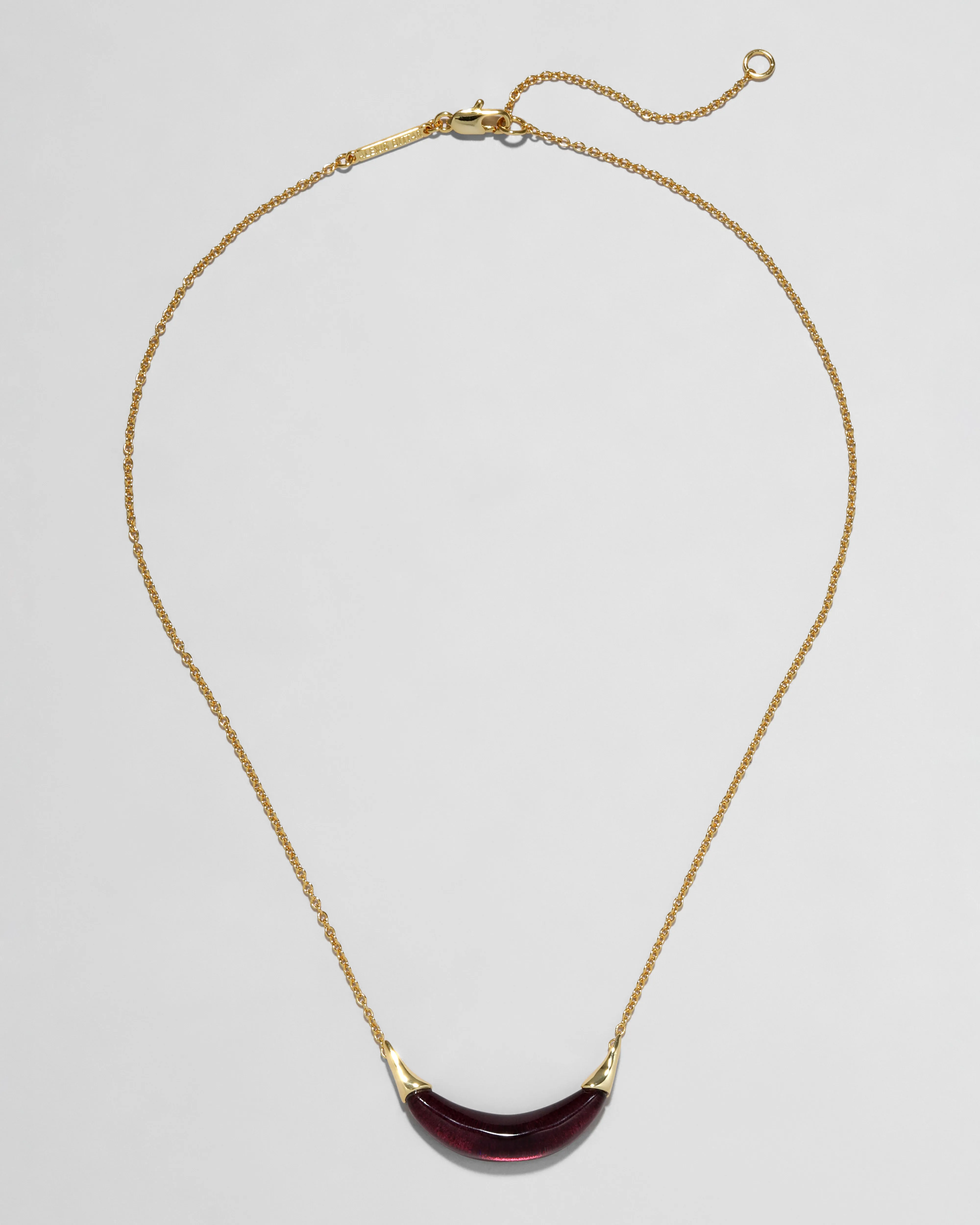 Gold Capped Crescent Lucite Necklace- Black Cherry sold by Alexis Bittar product image thumbnail 3